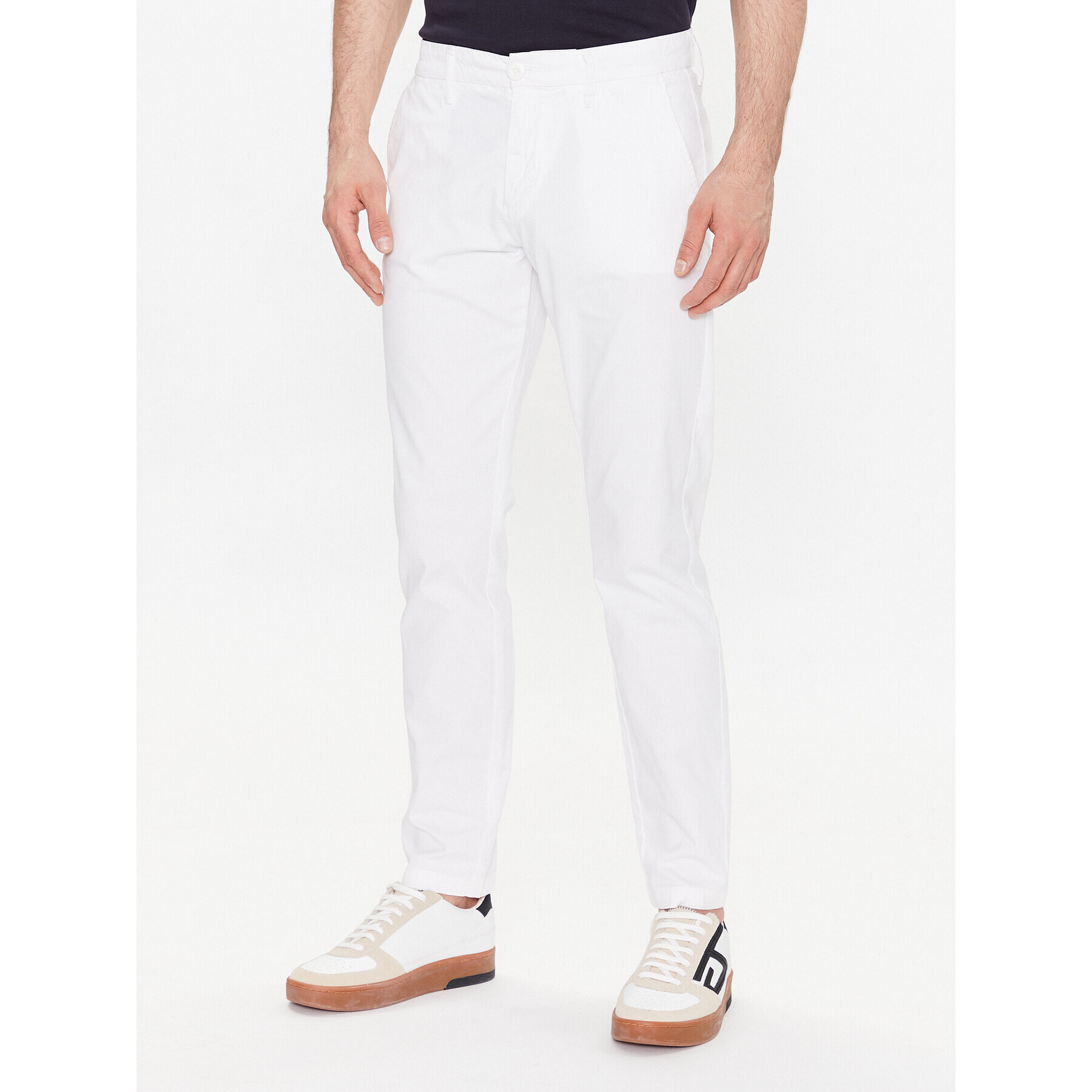 Guess Pantaloni din material Myron M3GB26 WFBW3 Alb Slim Fit - Pled.ro