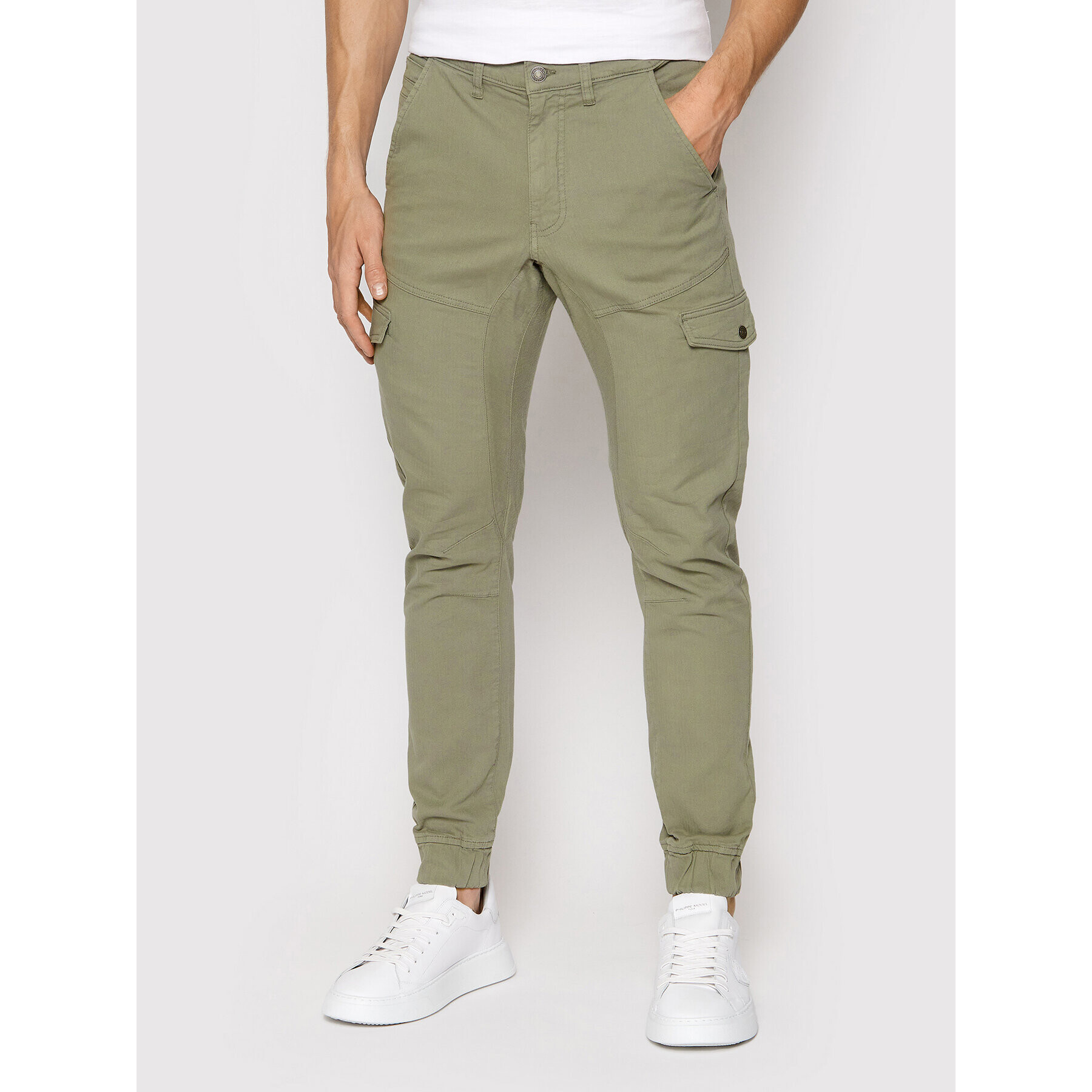 Guess Pantaloni din material New Combat M2RB17 WEDW1 Verde Slim Fit - Pled.ro