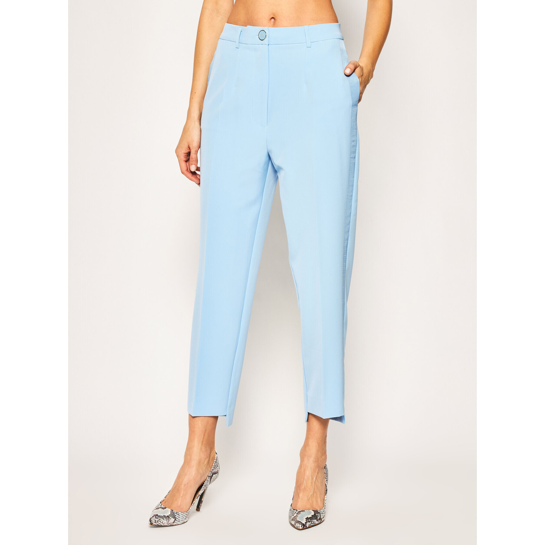 Guess Pantaloni din material Sophy W02B13 WB4H0 Albastru Regular Fit - Pled.ro