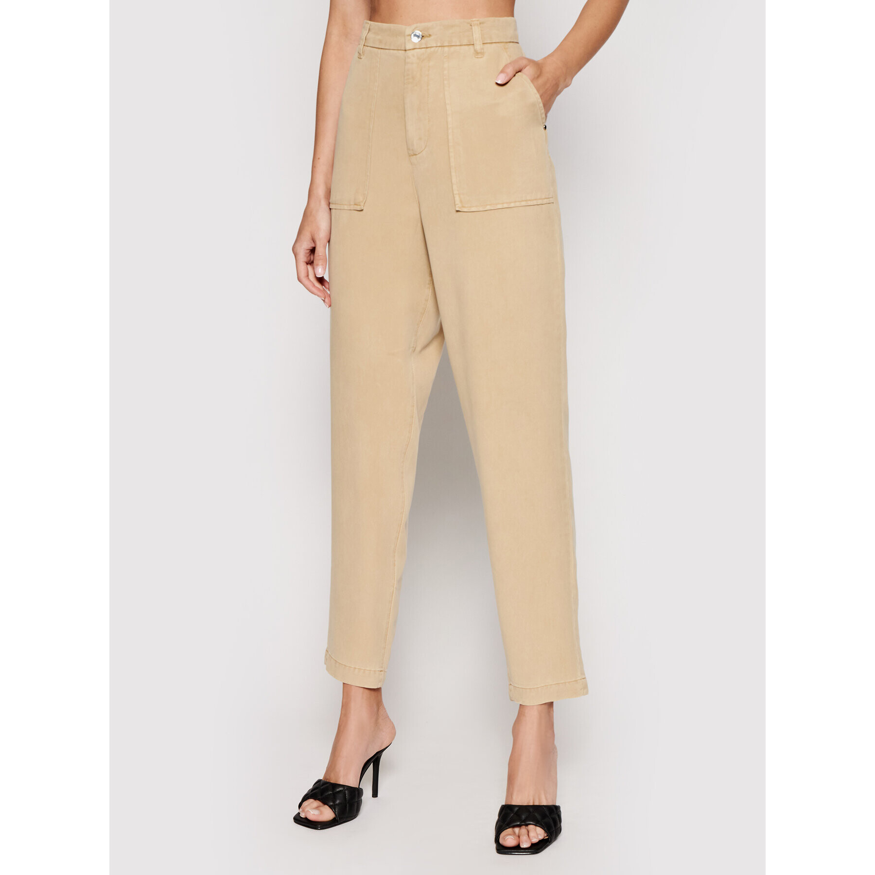 Guess Pantaloni din material W1GB71 WDP82 Bej Regular Fit - Pled.ro