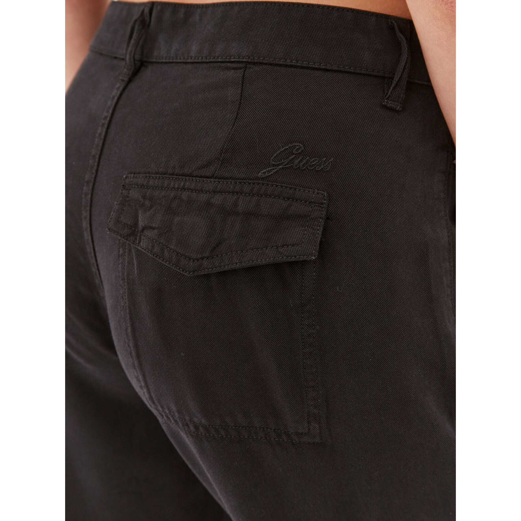 Guess Pantaloni din material W2GA20 WDX71 Negru Relaxed Fit - Pled.ro