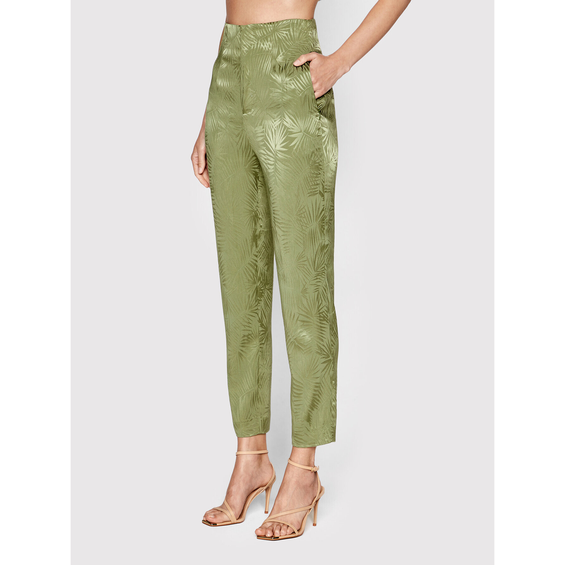 Guess Pantaloni din material W2GB30 WEJZ0 Verde Regular Fit - Pled.ro