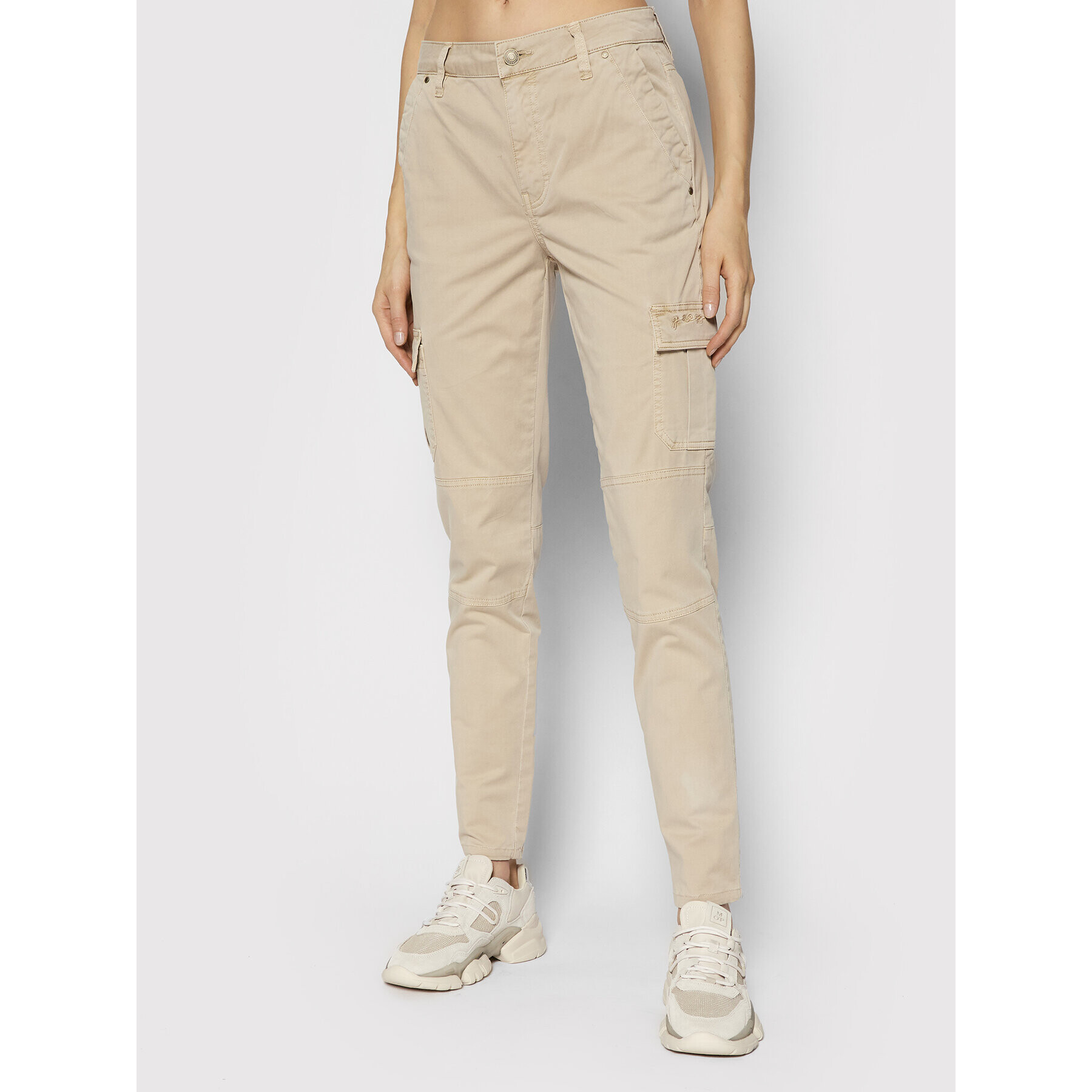 Guess Pantaloni din material W2RB0F WDPA4 Bej Regular Fit - Pled.ro