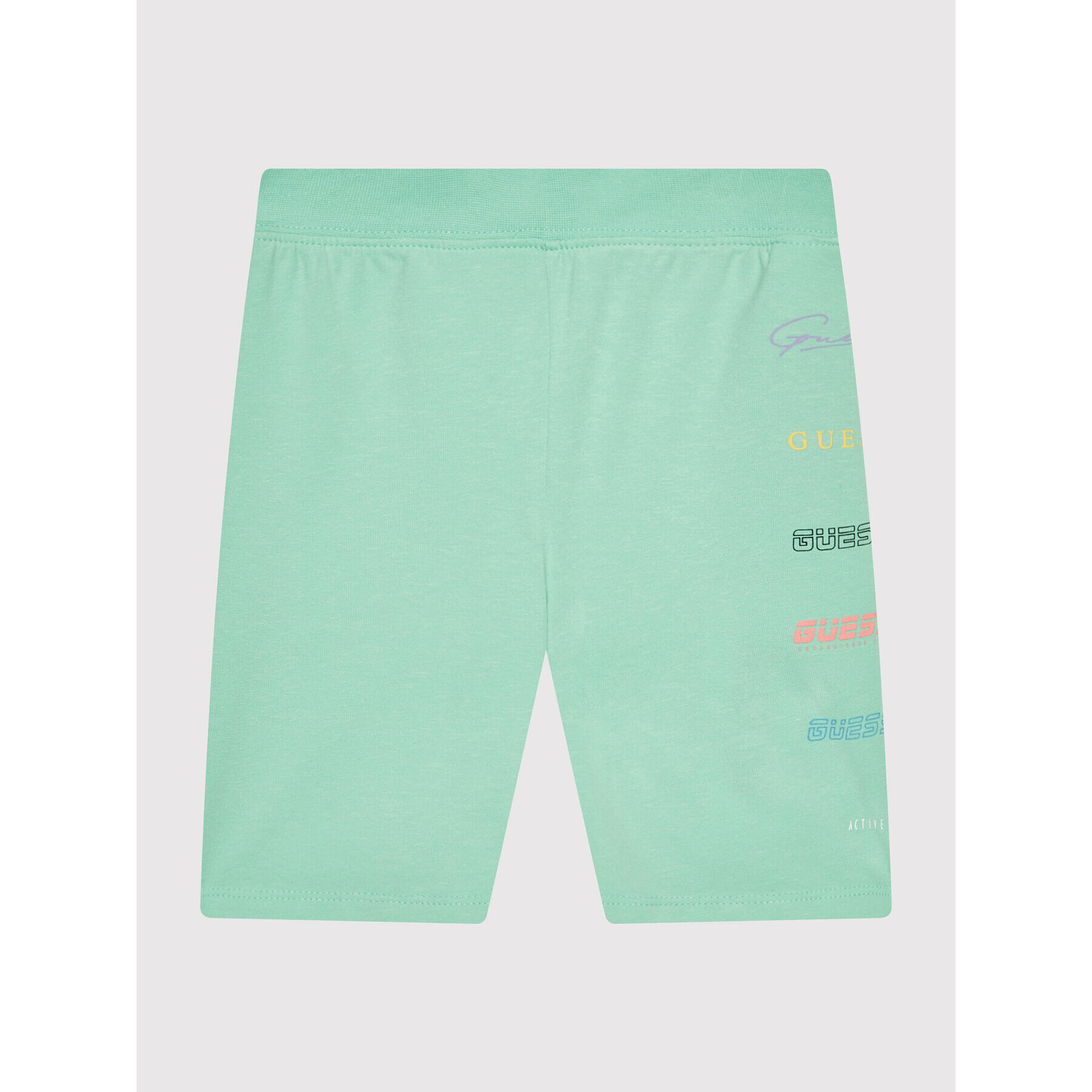 Guess Pantaloni scurți sport J2RD09 KASI1 Verde Slim Fit - Pled.ro