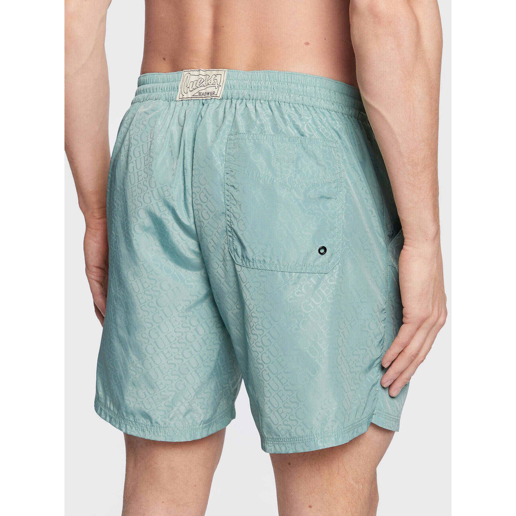 Guess Pantaloni scurți pentru înot F3GT04 WO07F Verde Regular Fit - Pled.ro