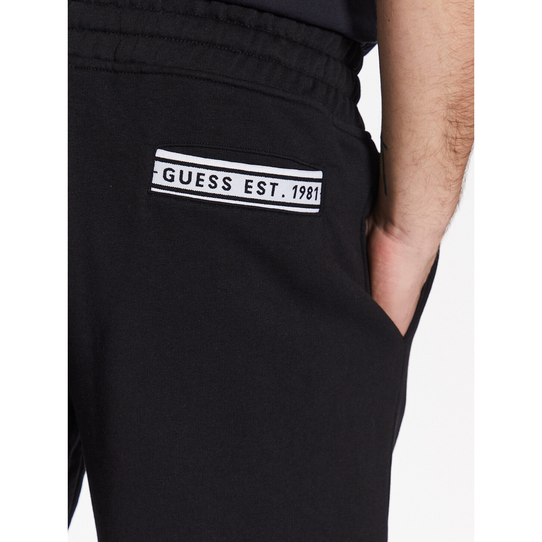 Guess Pantaloni scurți sport Clovis M3GD11 KBK32 Negru Loose Fit - Pled.ro