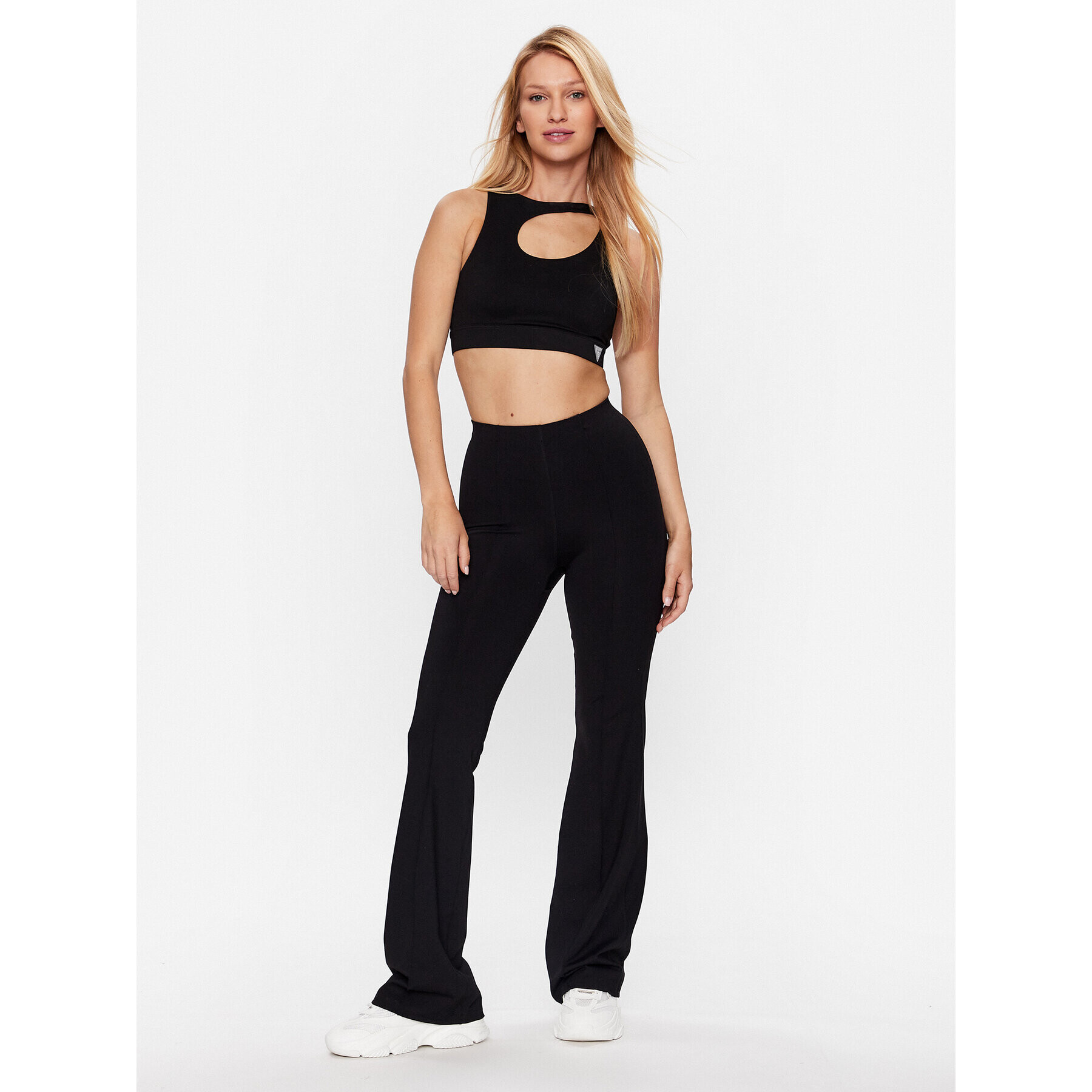 Guess Pantaloni trening Aggie V3YB02 MC04N Negru Flare Fit - Pled.ro