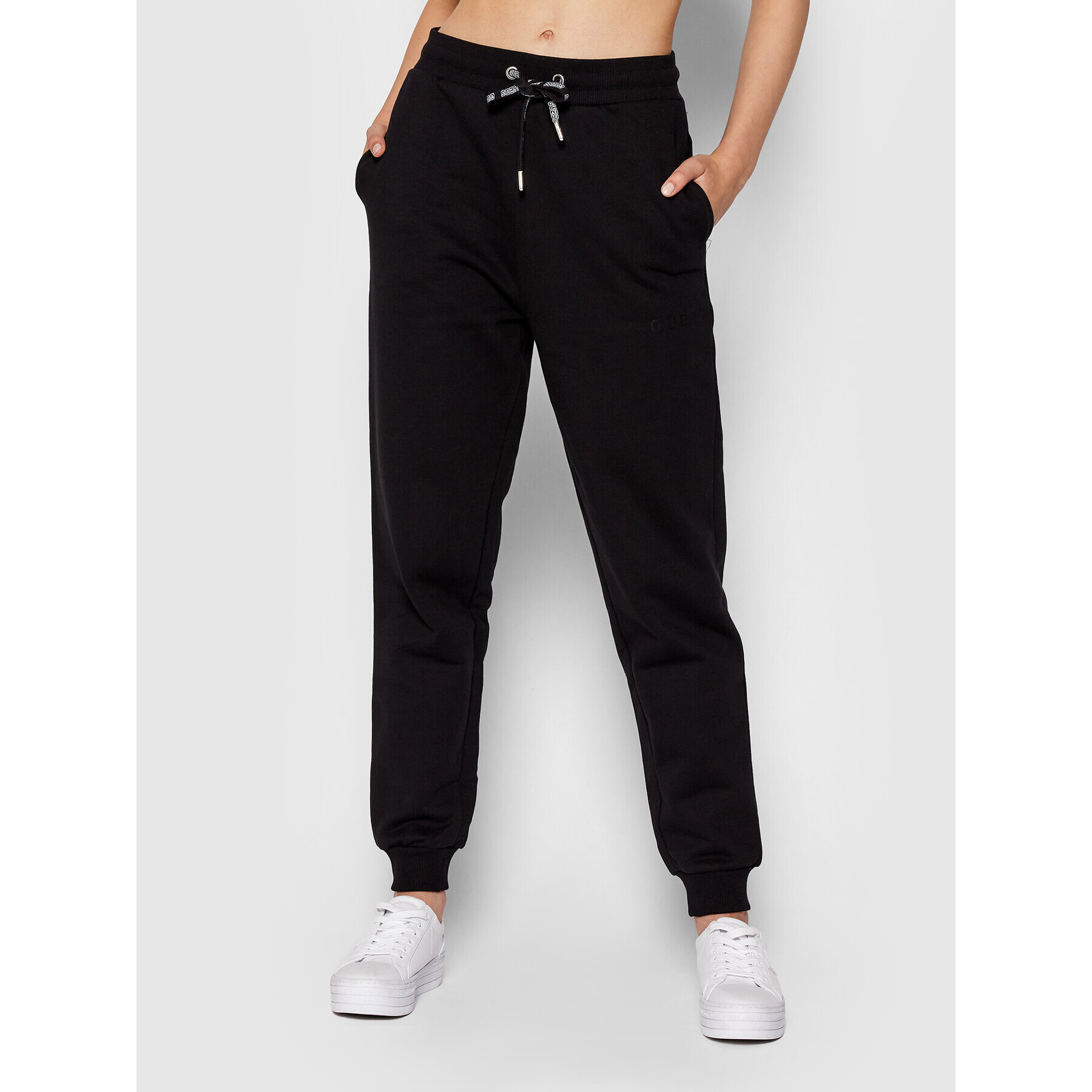 Guess Pantaloni trening Alene O1GA04 K68M1 Negru Regular Fit - Pled.ro