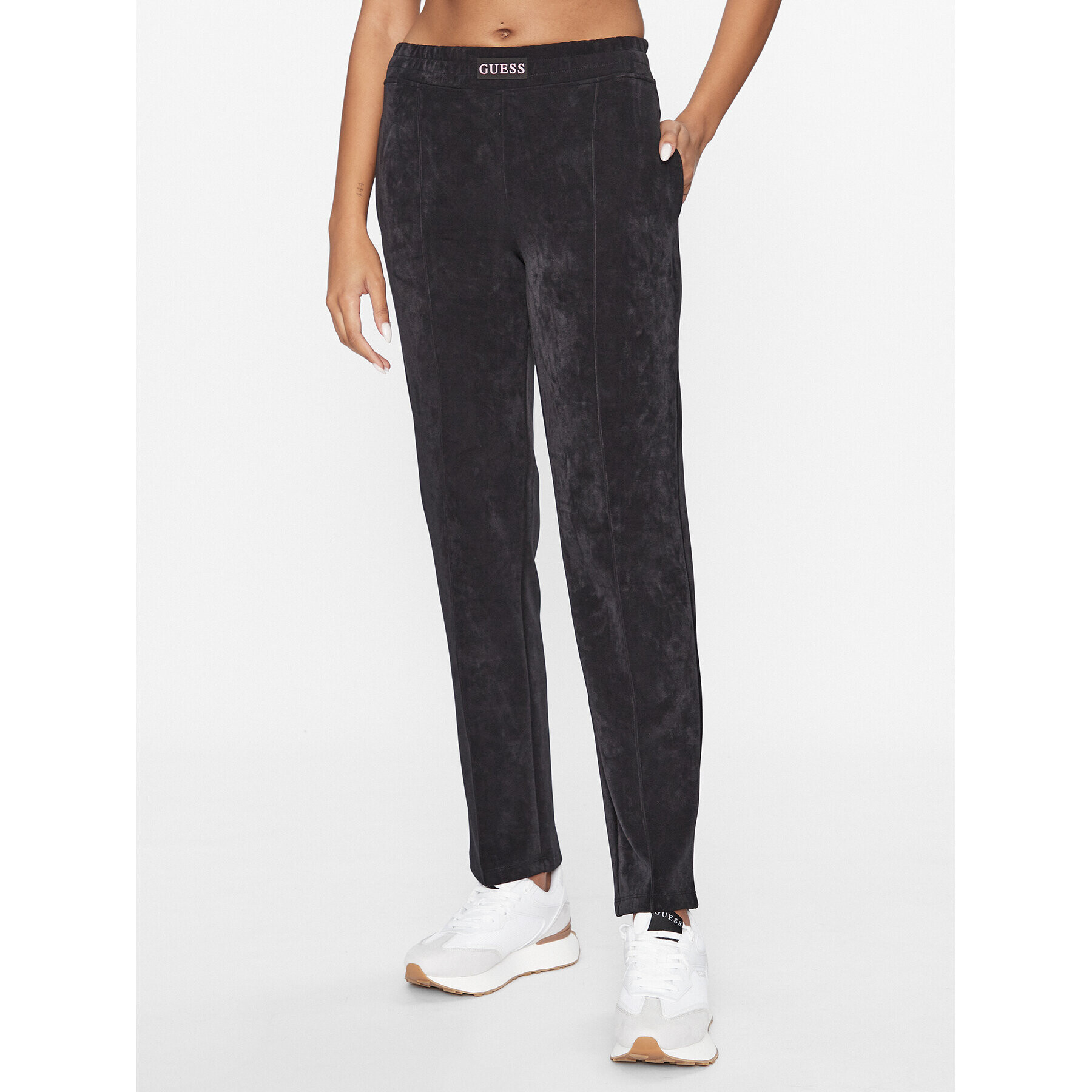 Guess Pantaloni trening Aleta V3BB00 KBC00 Negru Regular Fit - Pled.ro