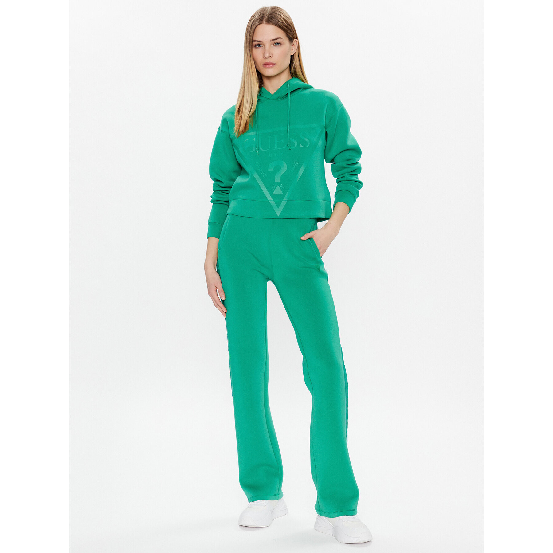 Guess Pantaloni trening Brenda V3RB21 K7UW2 Verde Regular Fit - Pled.ro