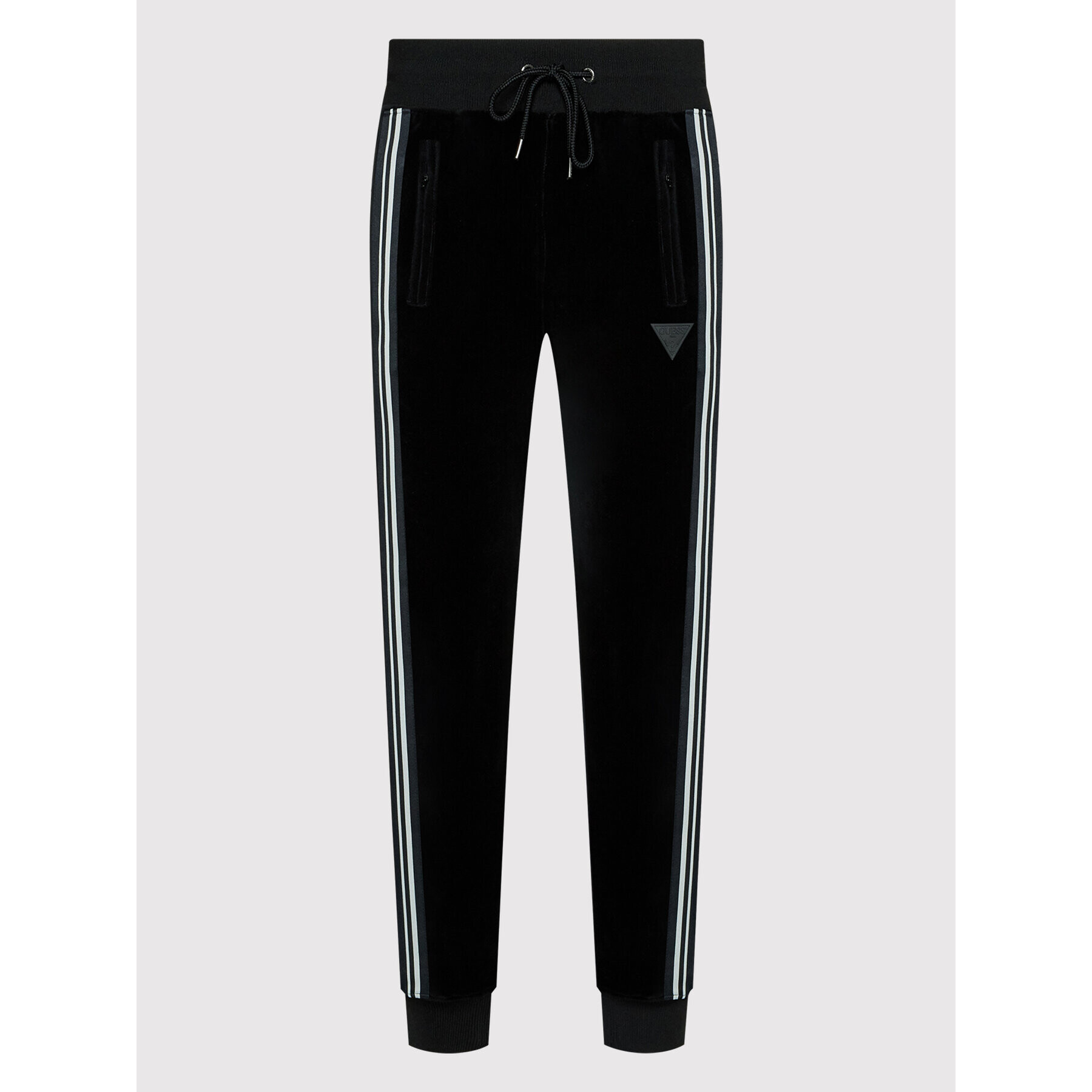 Guess Pantaloni trening Fulham Velvet Stripe M2RB01 K69V1 Negru Regular Fit - Pled.ro