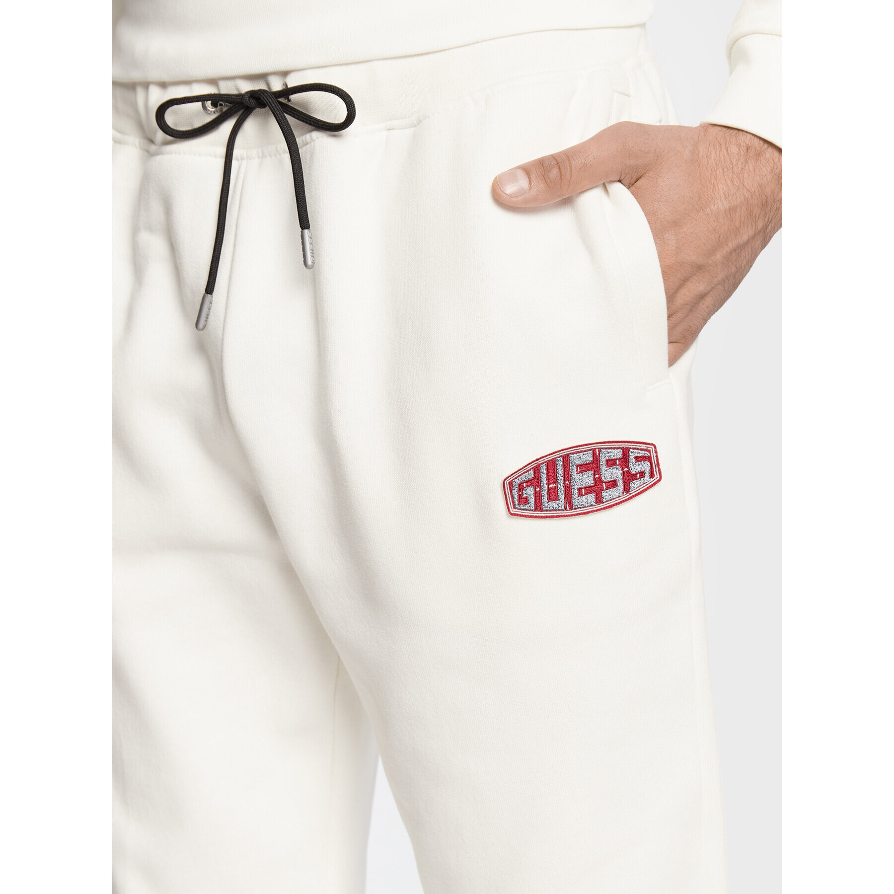 Guess Pantaloni trening Lucky Z2BB14 K9V34 Alb Regular Fit - Pled.ro