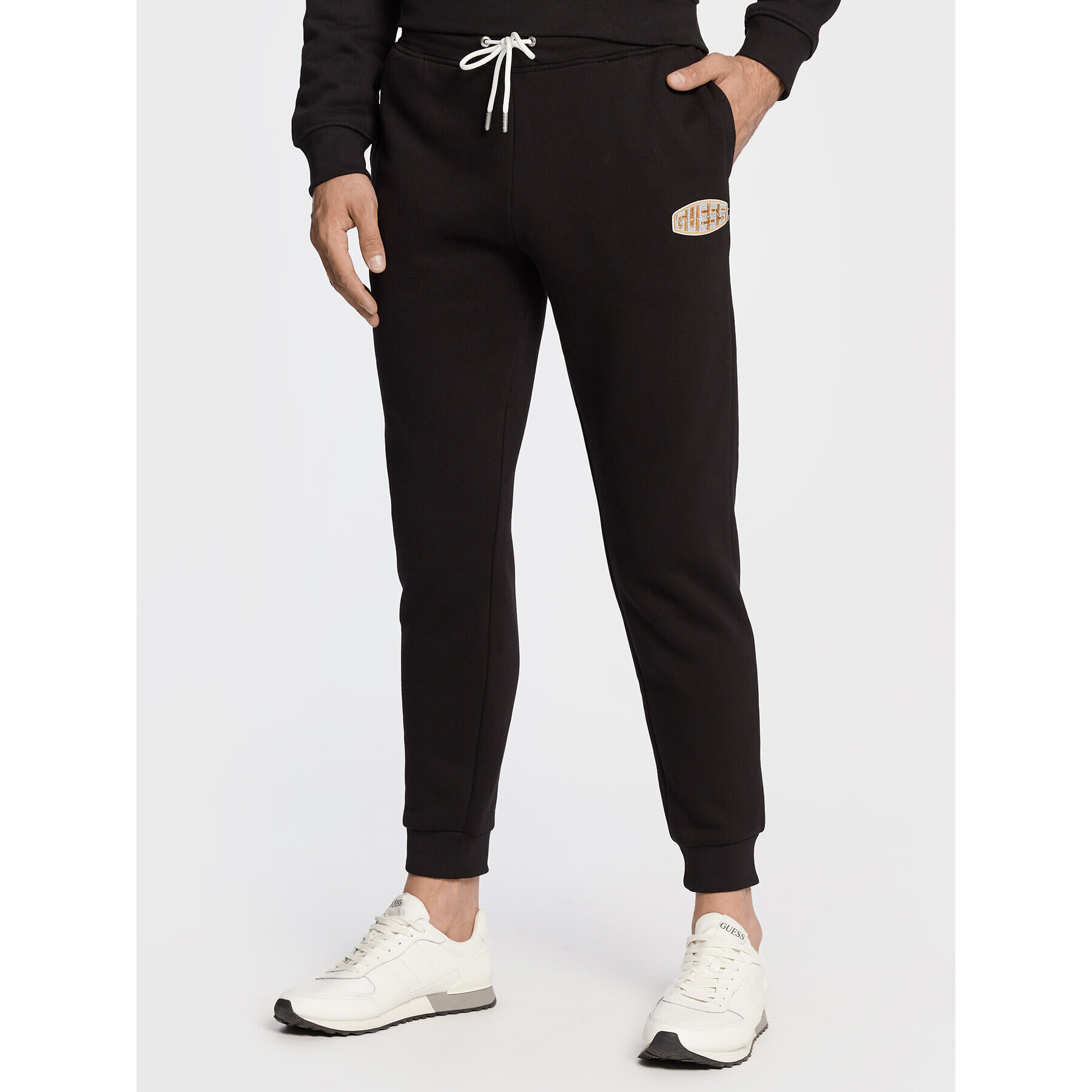 Guess Pantaloni trening Lucky Z2BB14 K9V34 Negru Regular Fit - Pled.ro