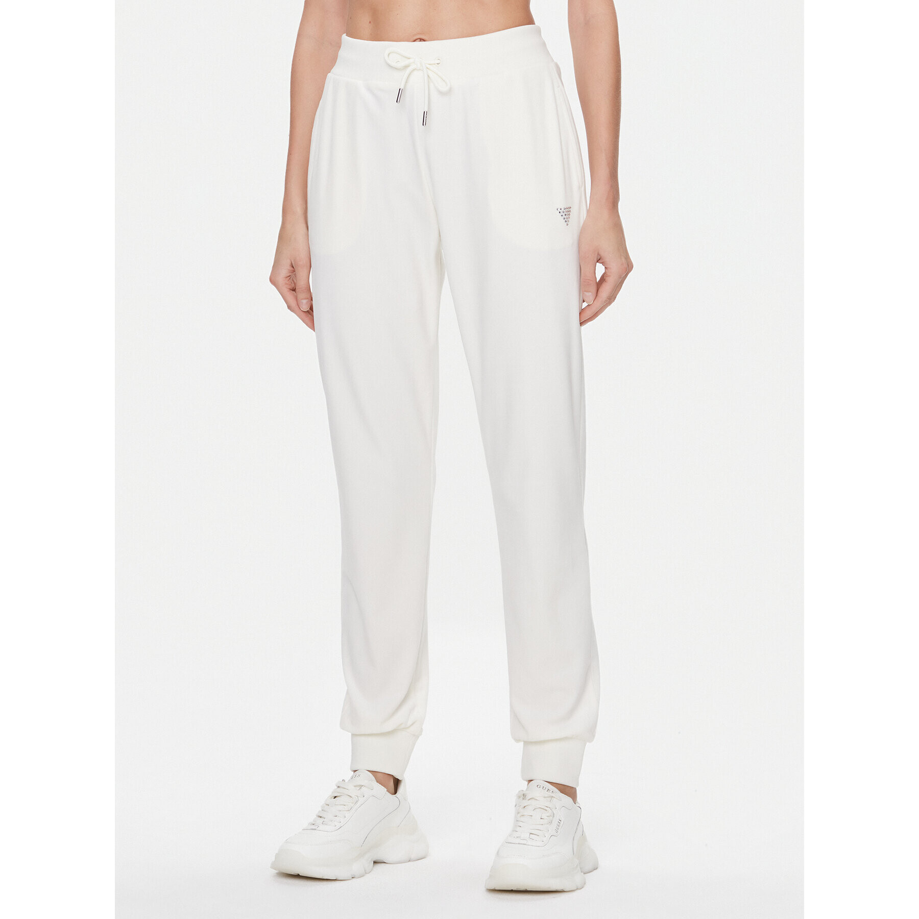 Guess Pantaloni trening V3BB27 KBXI2 Écru Regular Fit - Pled.ro