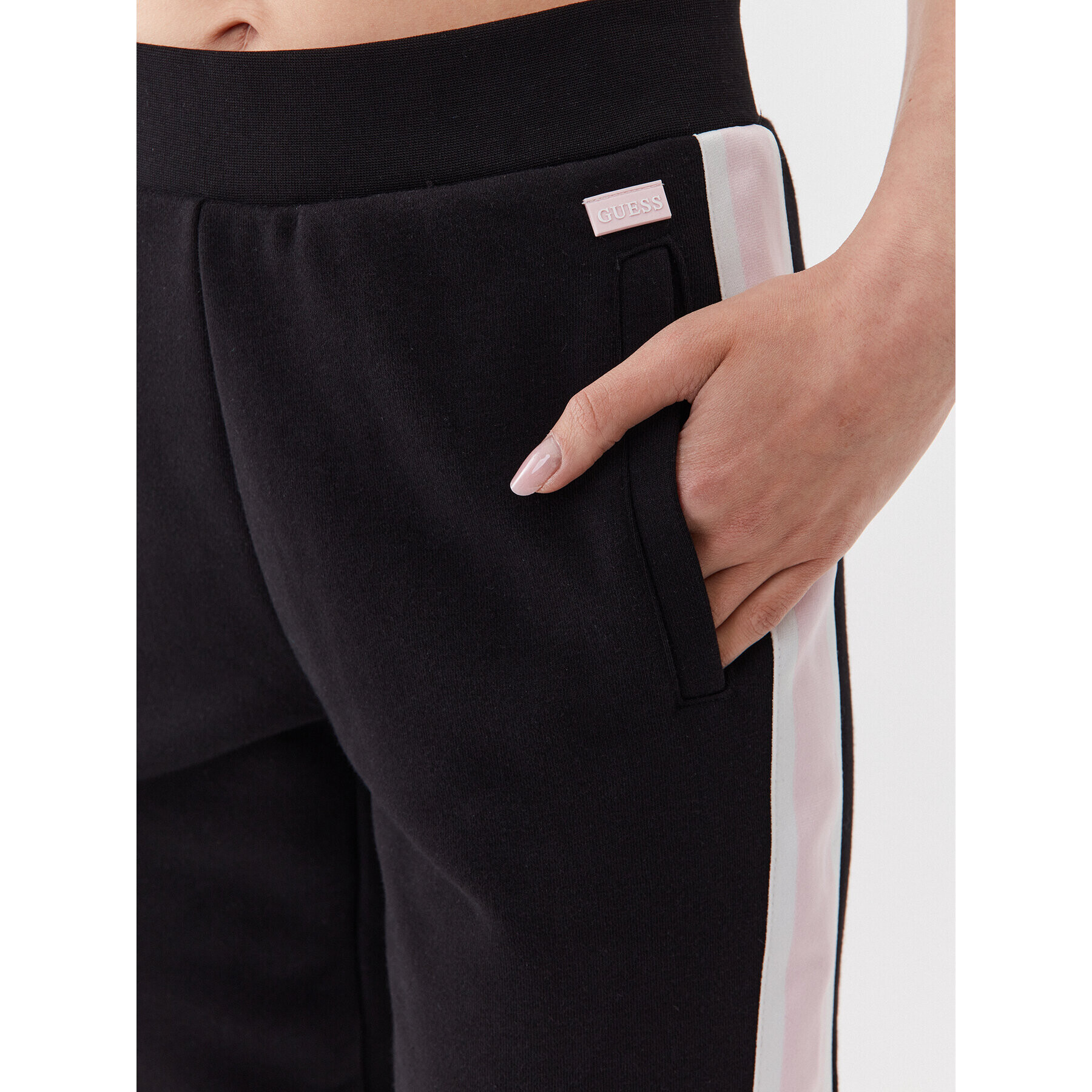 Guess Pantaloni trening V3YB20 KBV71 Negru Regular Fit - Pled.ro