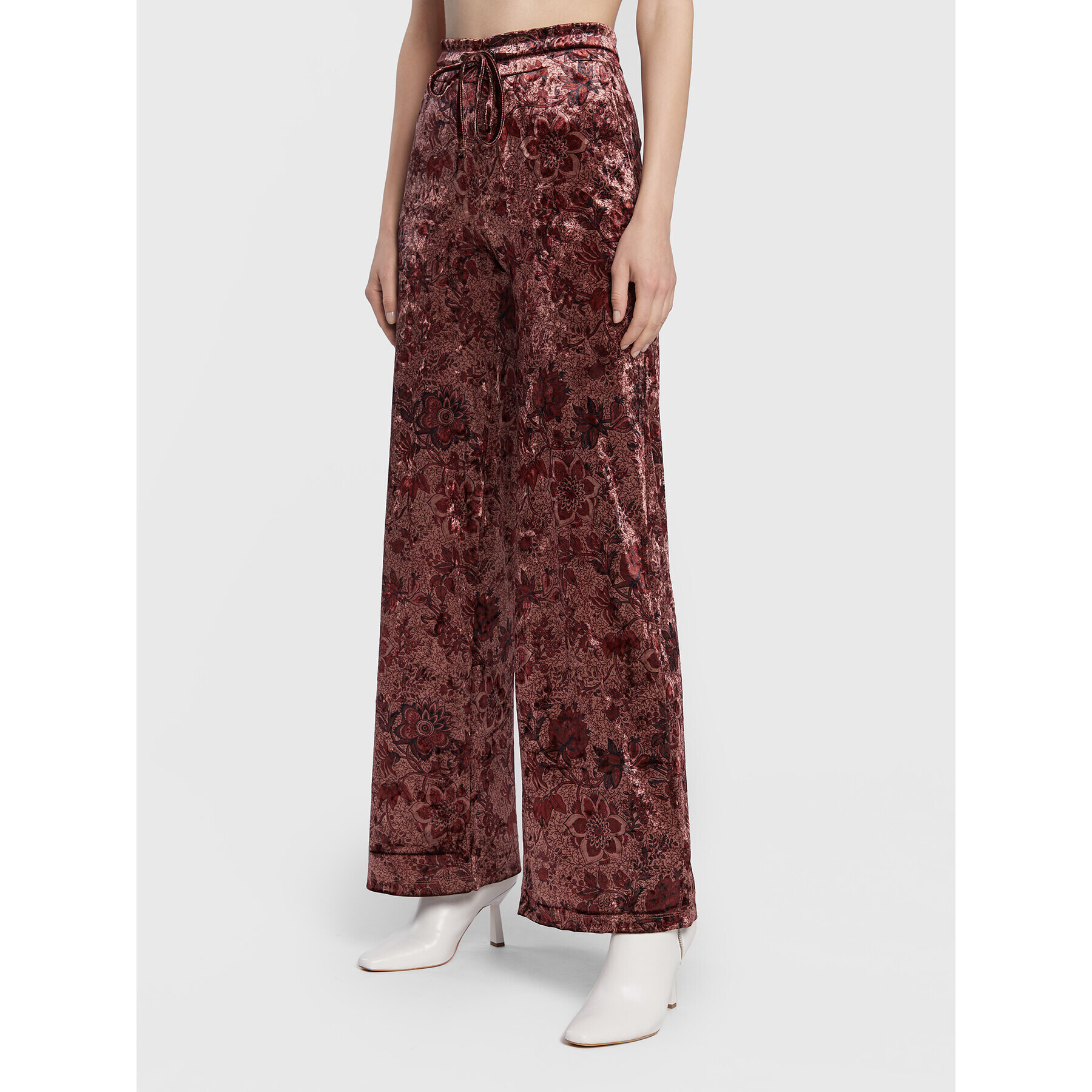 Guess Pantaloni tricotați W2BB41 KATV0 Vișiniu Relaxed Fit - Pled.ro