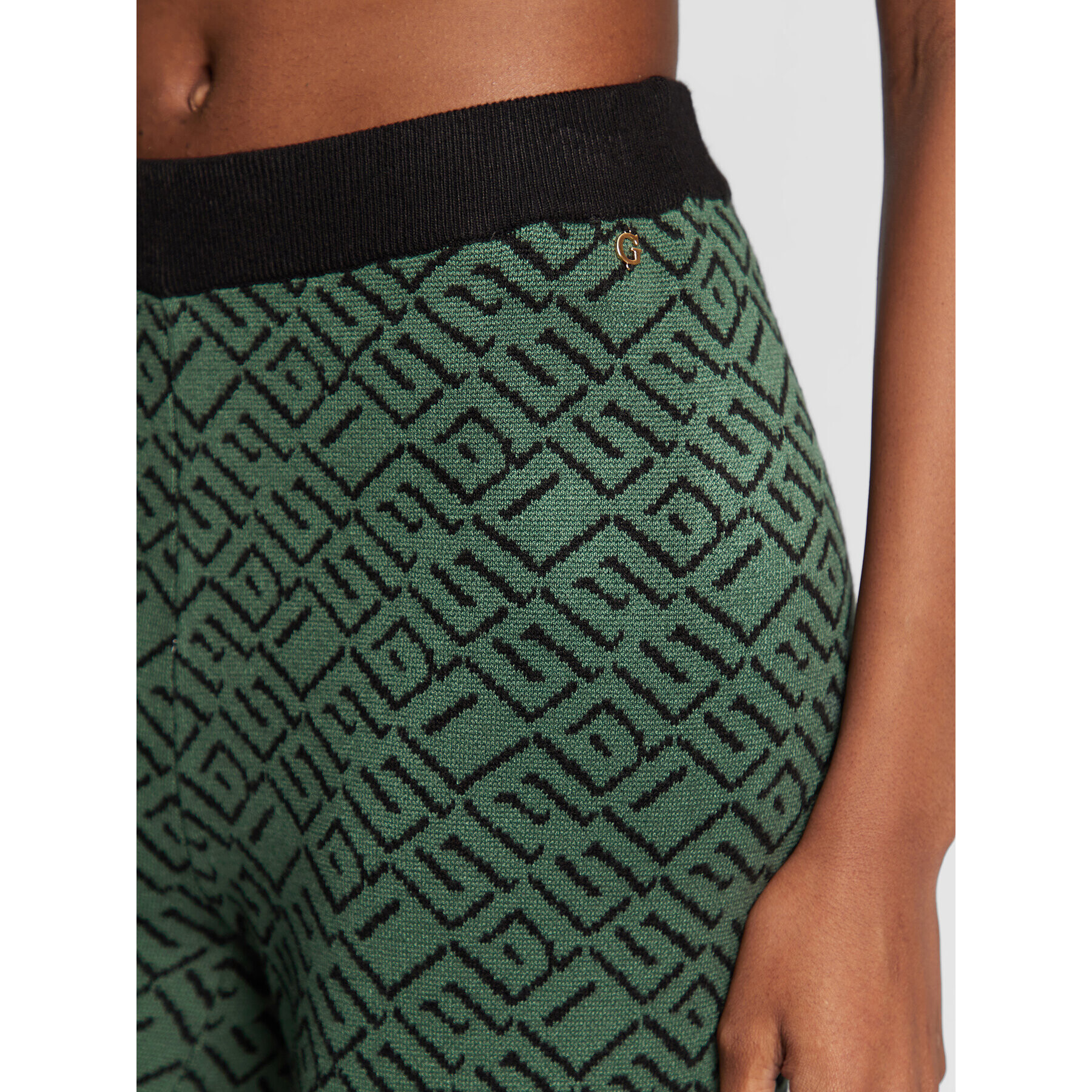 Guess Pantaloni tricotați Posie Jacquard W2BB34 Z2YK2 Verde Regular Fit - Pled.ro