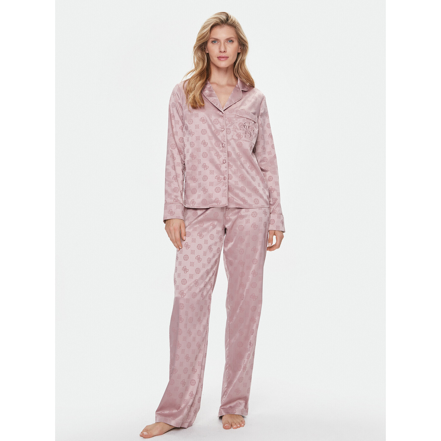 Guess Pijama O4RX04 WFTL0 Roz Regular Fit - Pled.ro