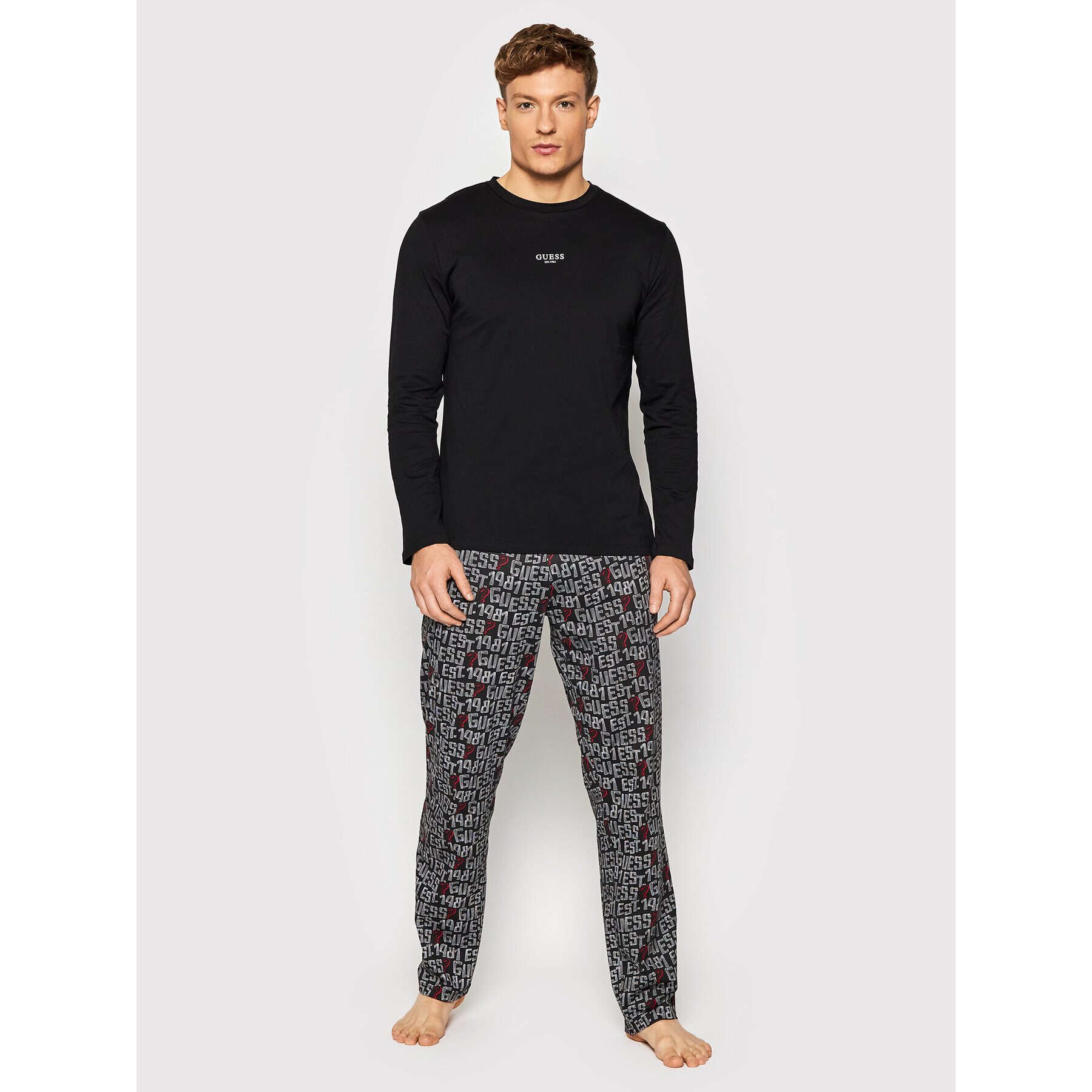 Guess Pijama U1BX01 JR018 Negru - Pled.ro