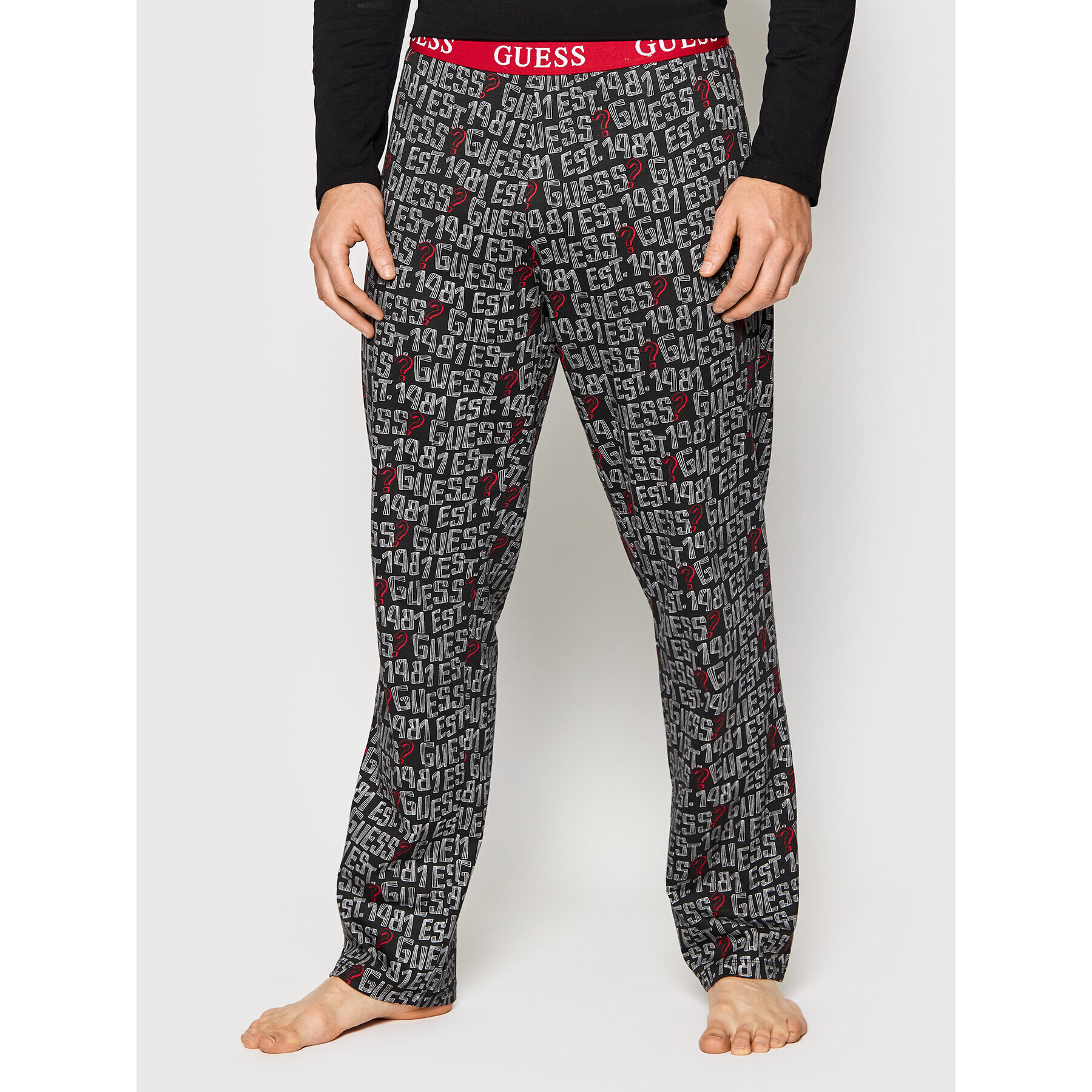 Guess Pijama U1BX01 JR018 Negru - Pled.ro