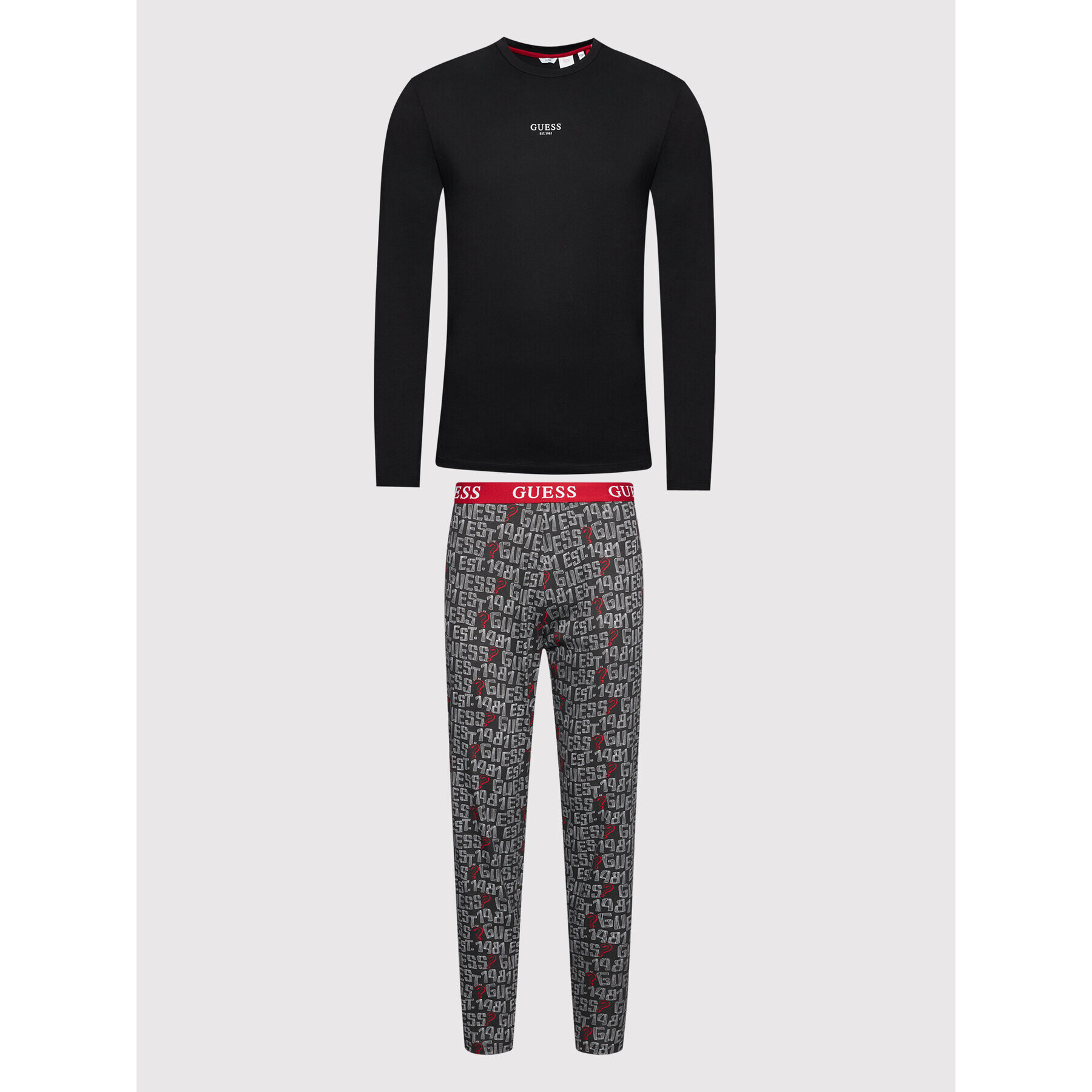 Guess Pijama U1BX01 JR018 Negru - Pled.ro