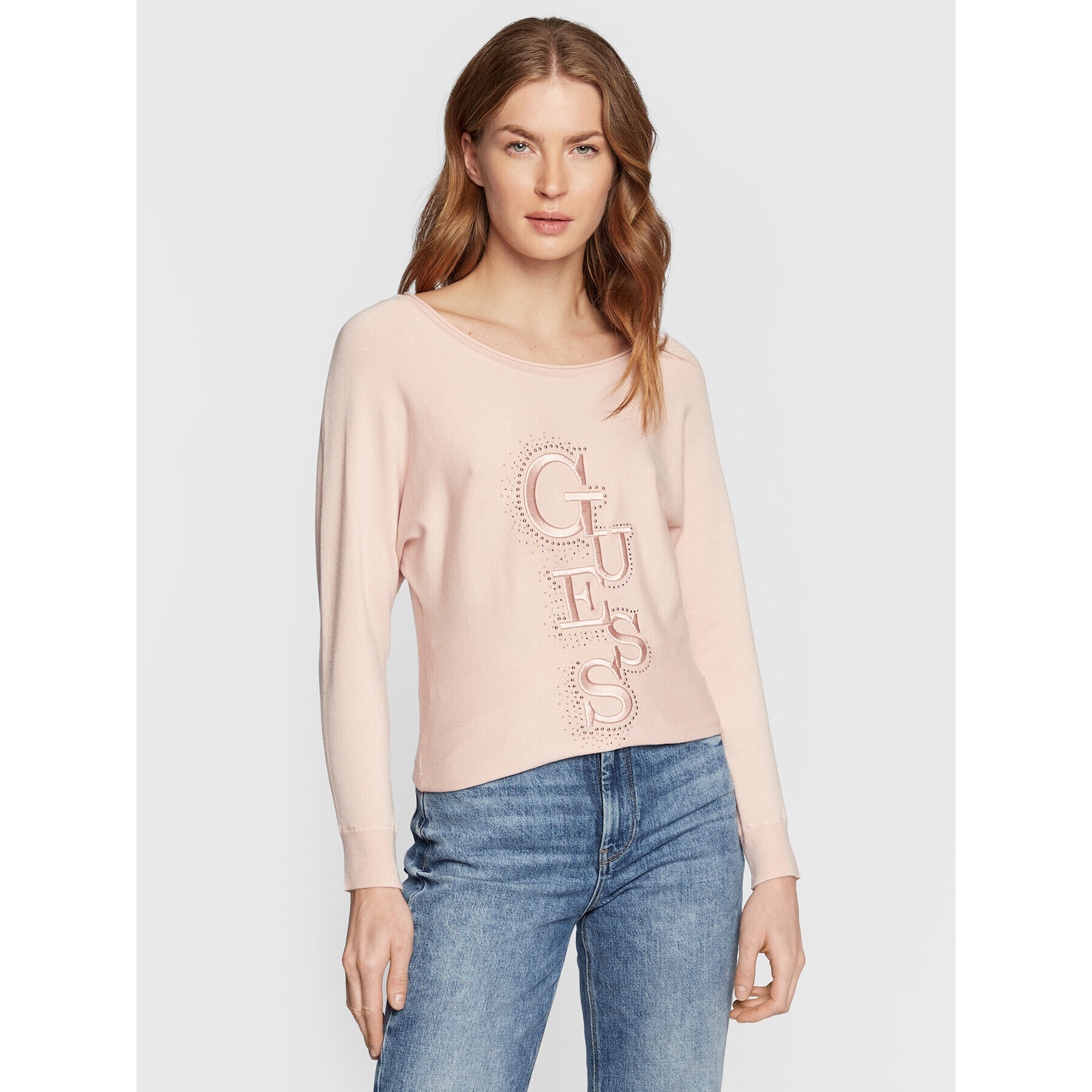 Guess Pulover Amelie W2BR49 Z2NQ2 Roz Relaxed Fit - Pled.ro