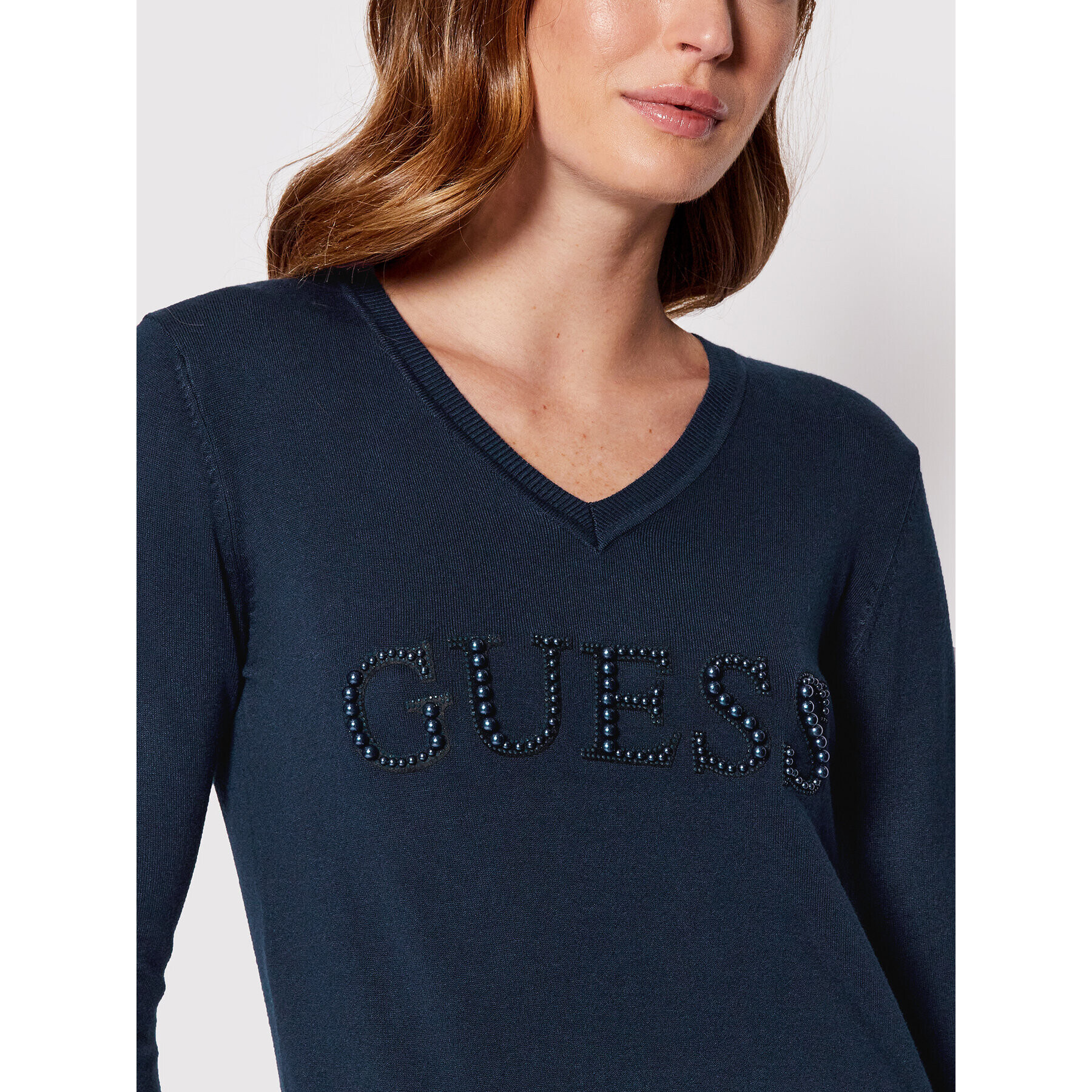 Guess Pulover W2YR26 Z2NQ0 Bleumarin Regular Fit - Pled.ro