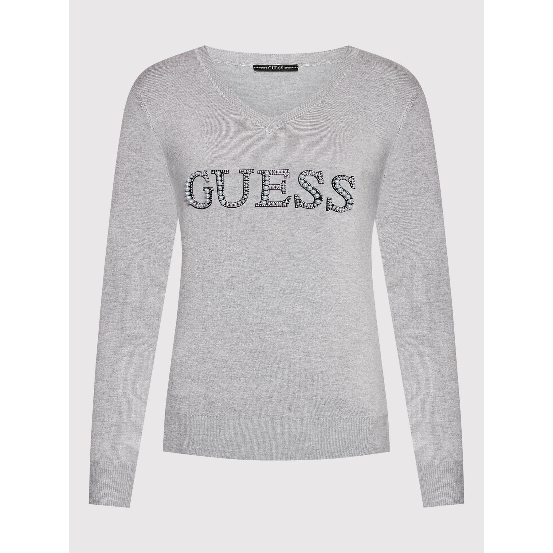 Guess Pulover W2YR26 Z2NQ0 Gri Regular Fit - Pled.ro