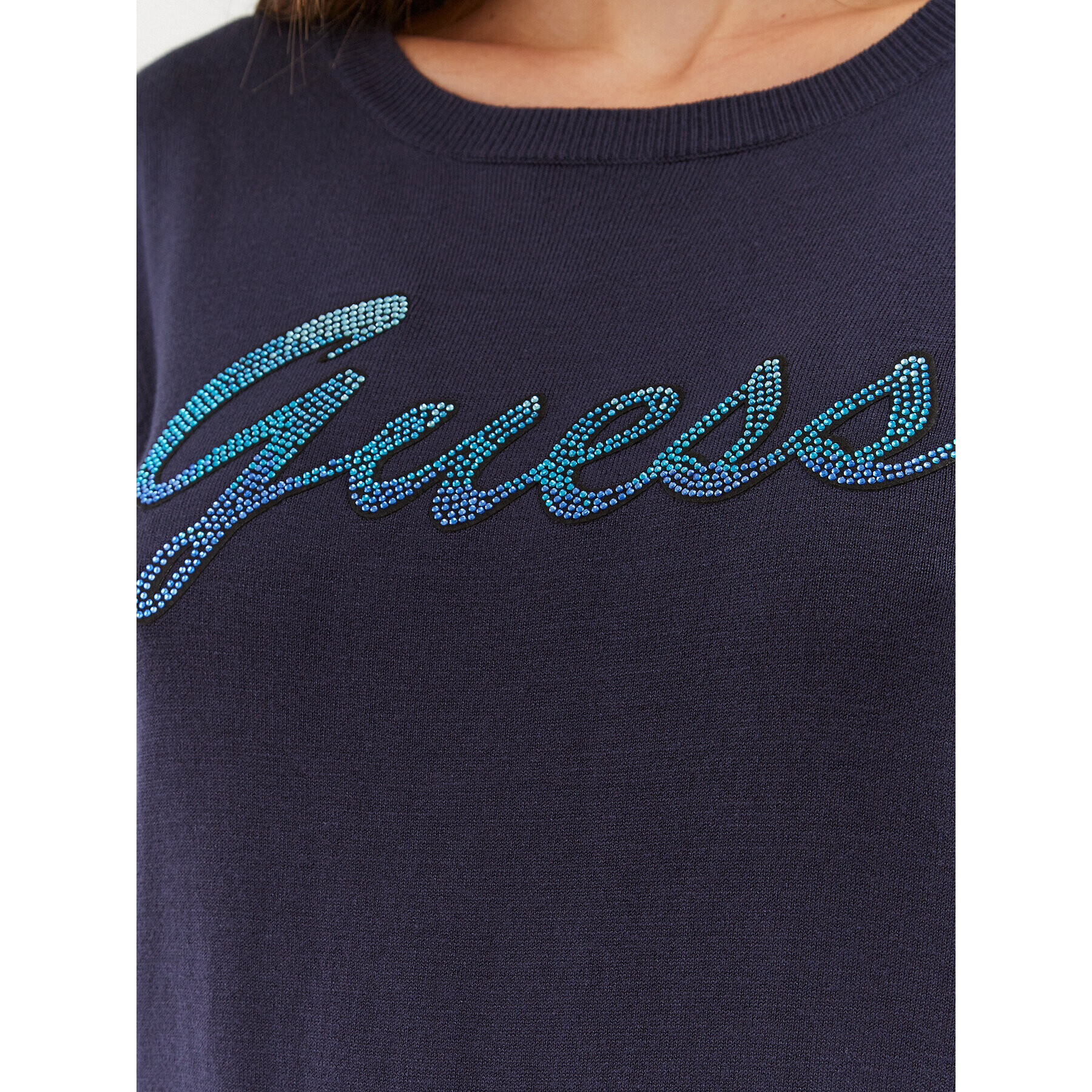 Guess Pulover W3BR22 Z2NQ2 Bleumarin Slim Fit - Pled.ro