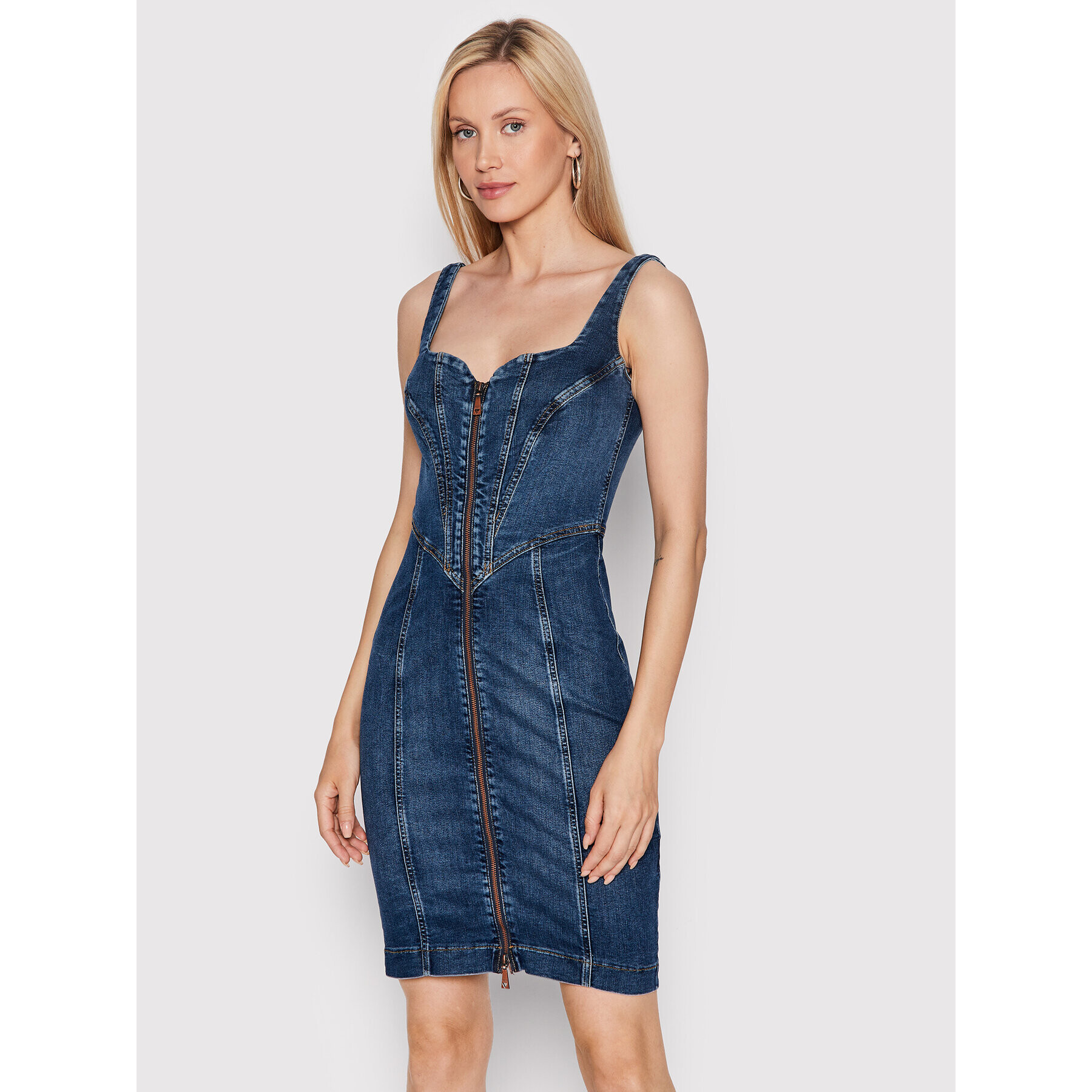 Guess Rochie de blugi W2YK01 D4Q02 Bleumarin Slim Fit - Pled.ro