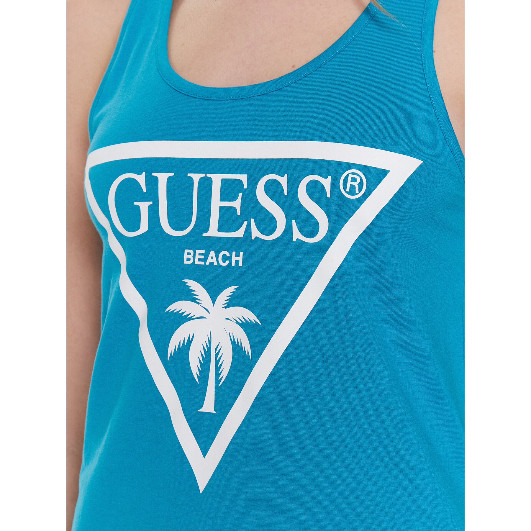 Guess Rochie de plajă Logo E3GP03 JA914 Albastru Regular Fit - Pled.ro