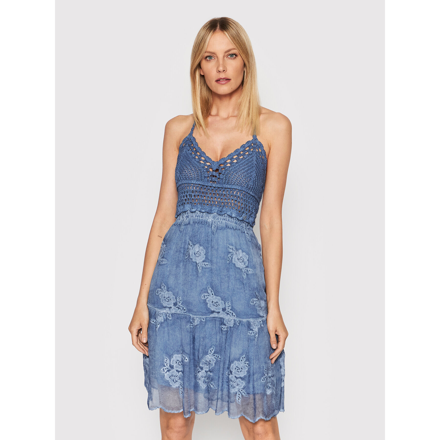 Guess Rochie de vară Tulia W2GK60 WEKE0 Bleumarin Regular Fit - Pled.ro