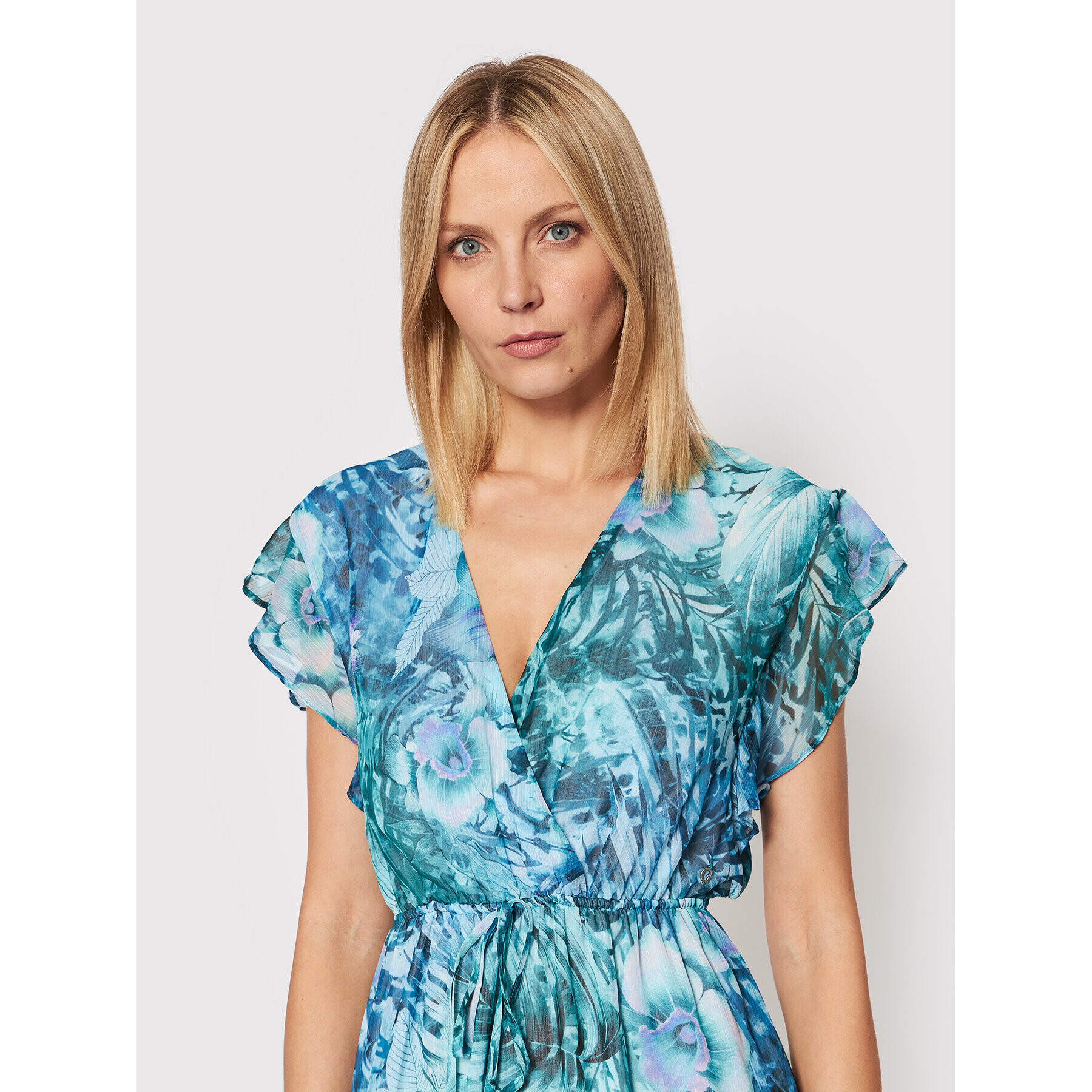 Guess Rochie de vară W2GK43 WEL02 Albastru Regular Fit - Pled.ro