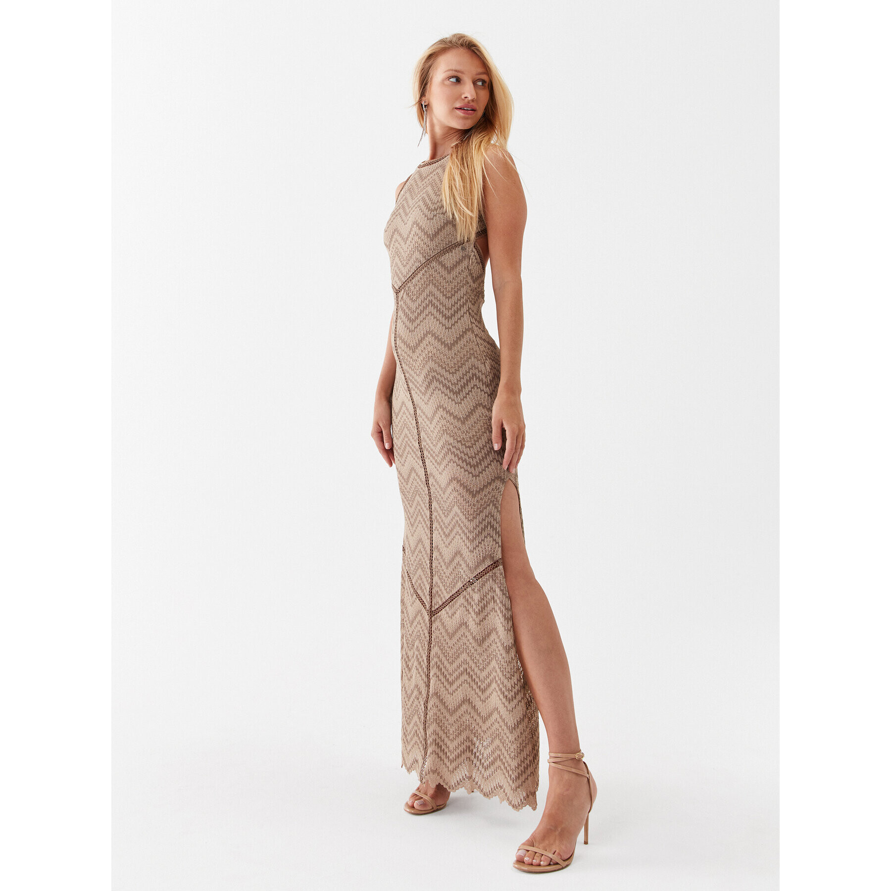 Guess Rochie de vară W2GK74 KB460 Bej Slim Fit - Pled.ro