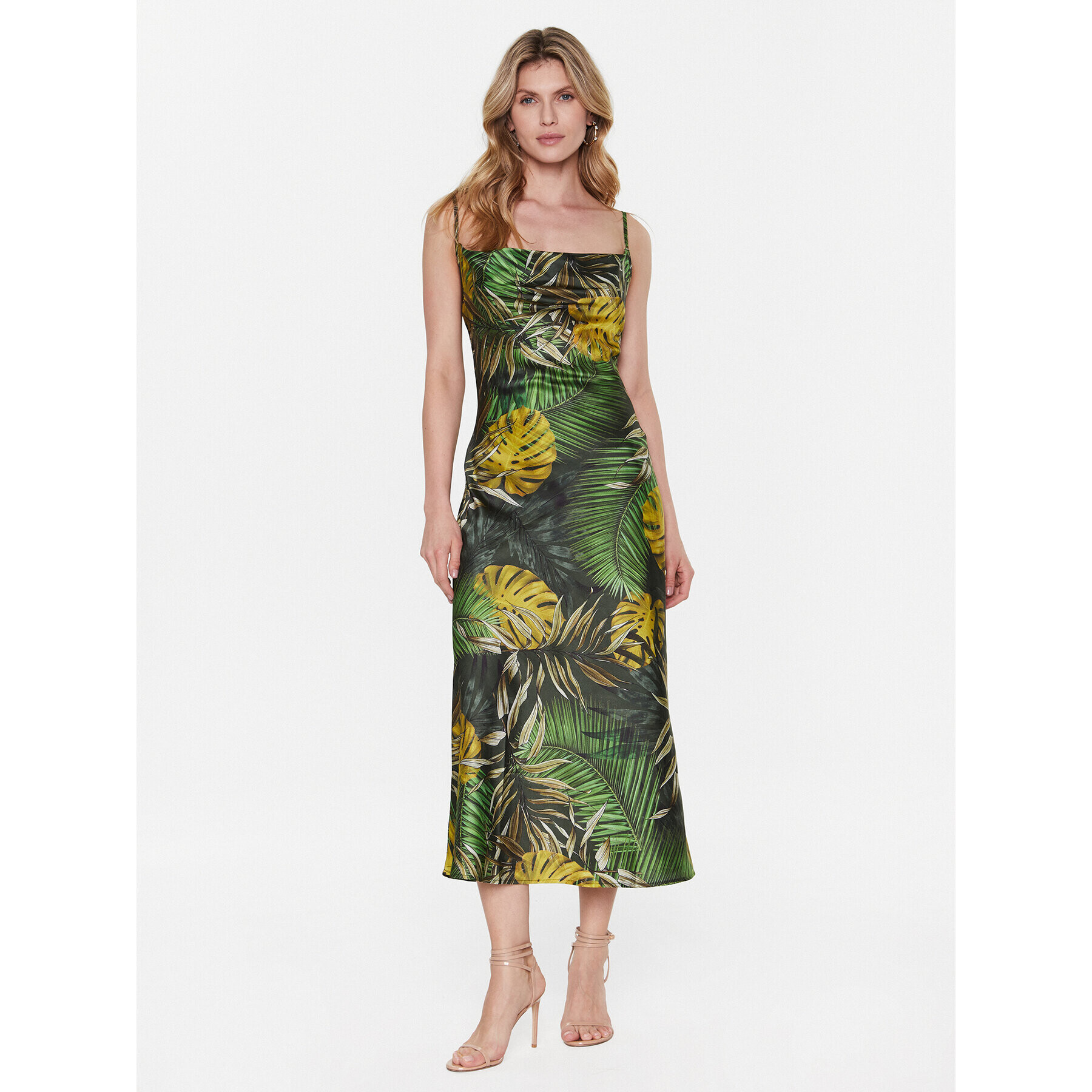 Guess Rochie de zi Akilina W3GK85 WD8G2 Verde Regular Fit - Pled.ro