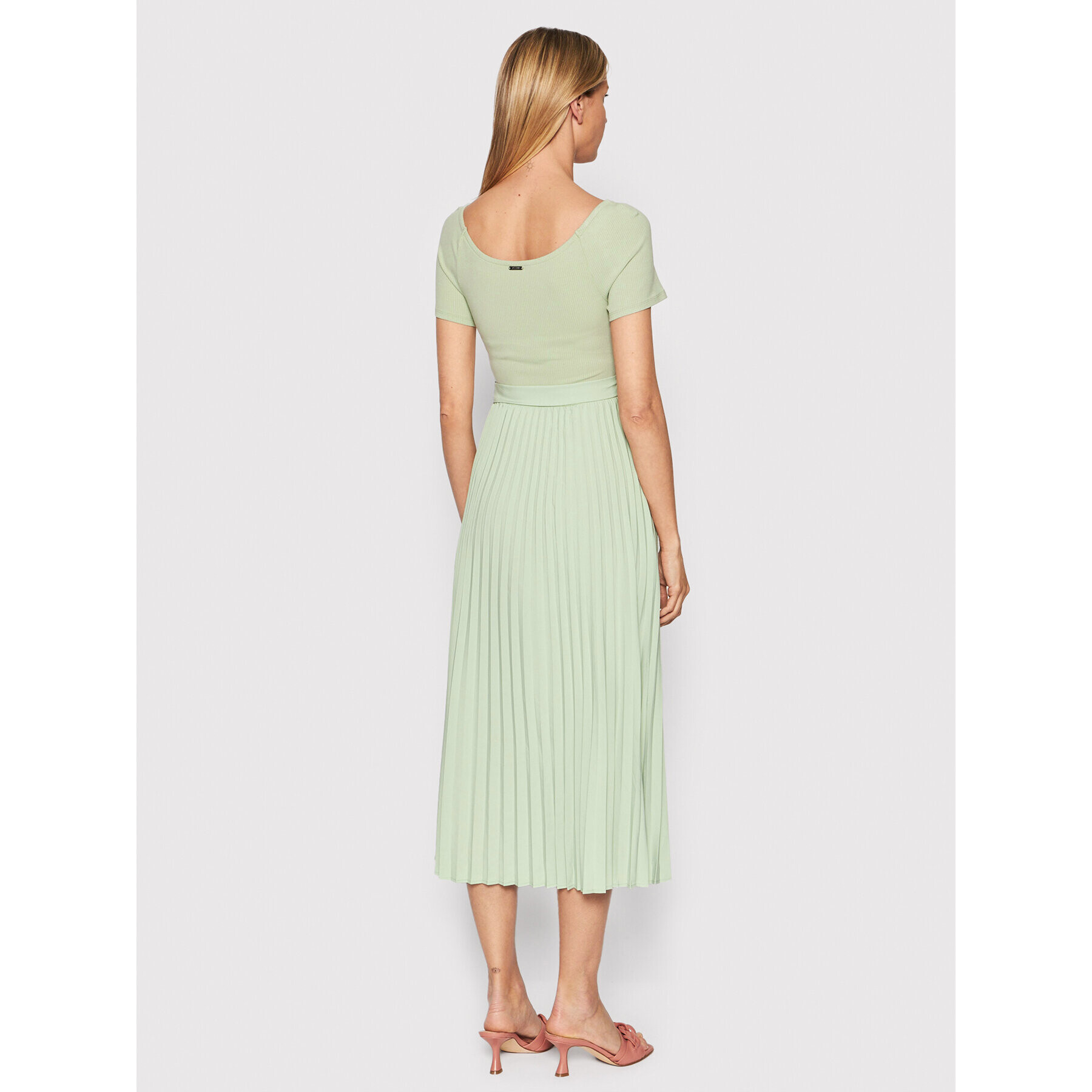 Guess Rochie de zi Erynn WBGK86 WE6D1 Verde Slim Fit - Pled.ro