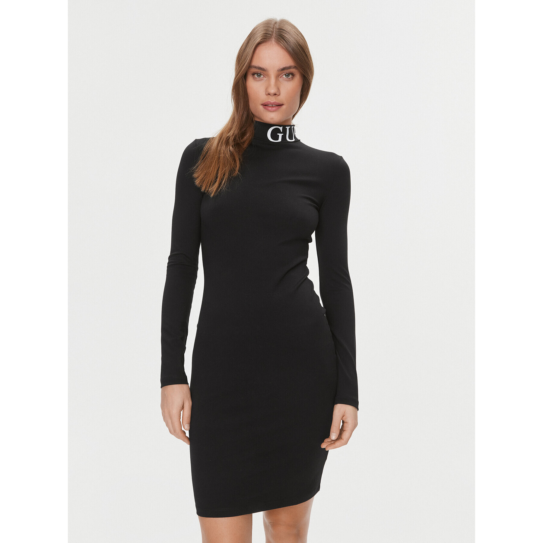 Guess Rochie de zi Giulia V4RK01 MC04N Negru Slim Fit - Pled.ro