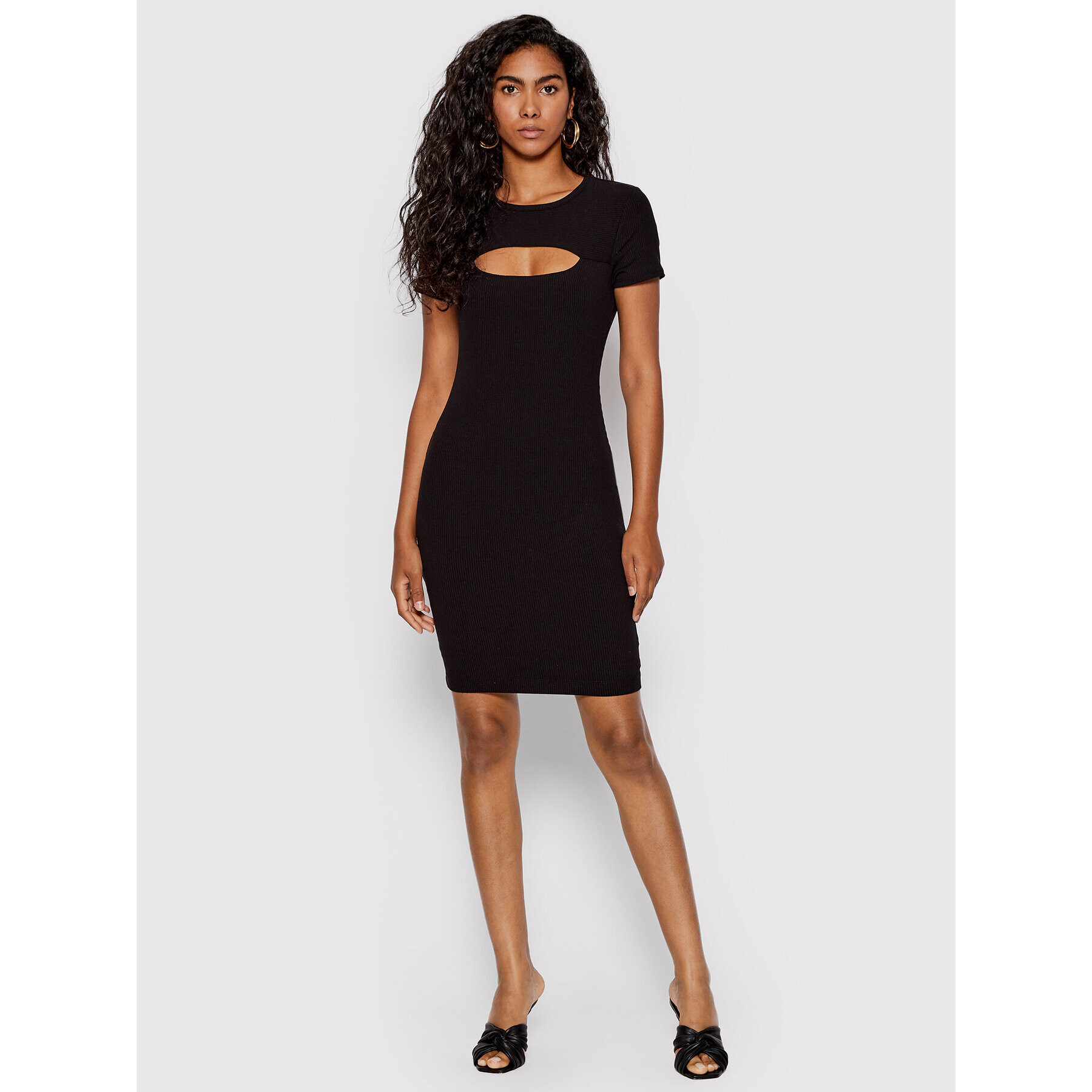 Guess Rochie tricotată Lana WBYK95 KB9E2 Negru Slim Fit - Pled.ro