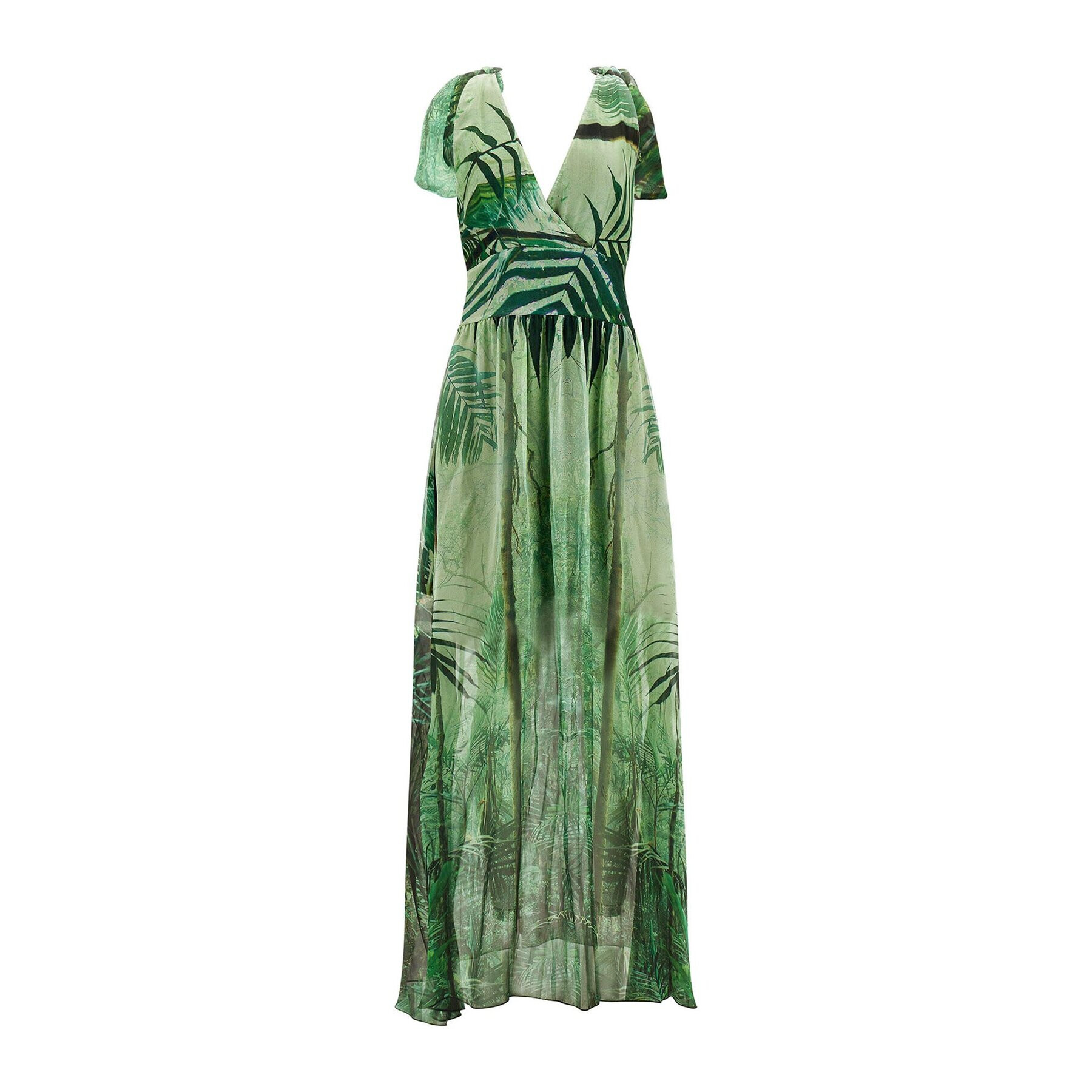 Guess Rochie de zi Smocked Venus W3GK50 WE550 Verde Regular Fit - Pled.ro