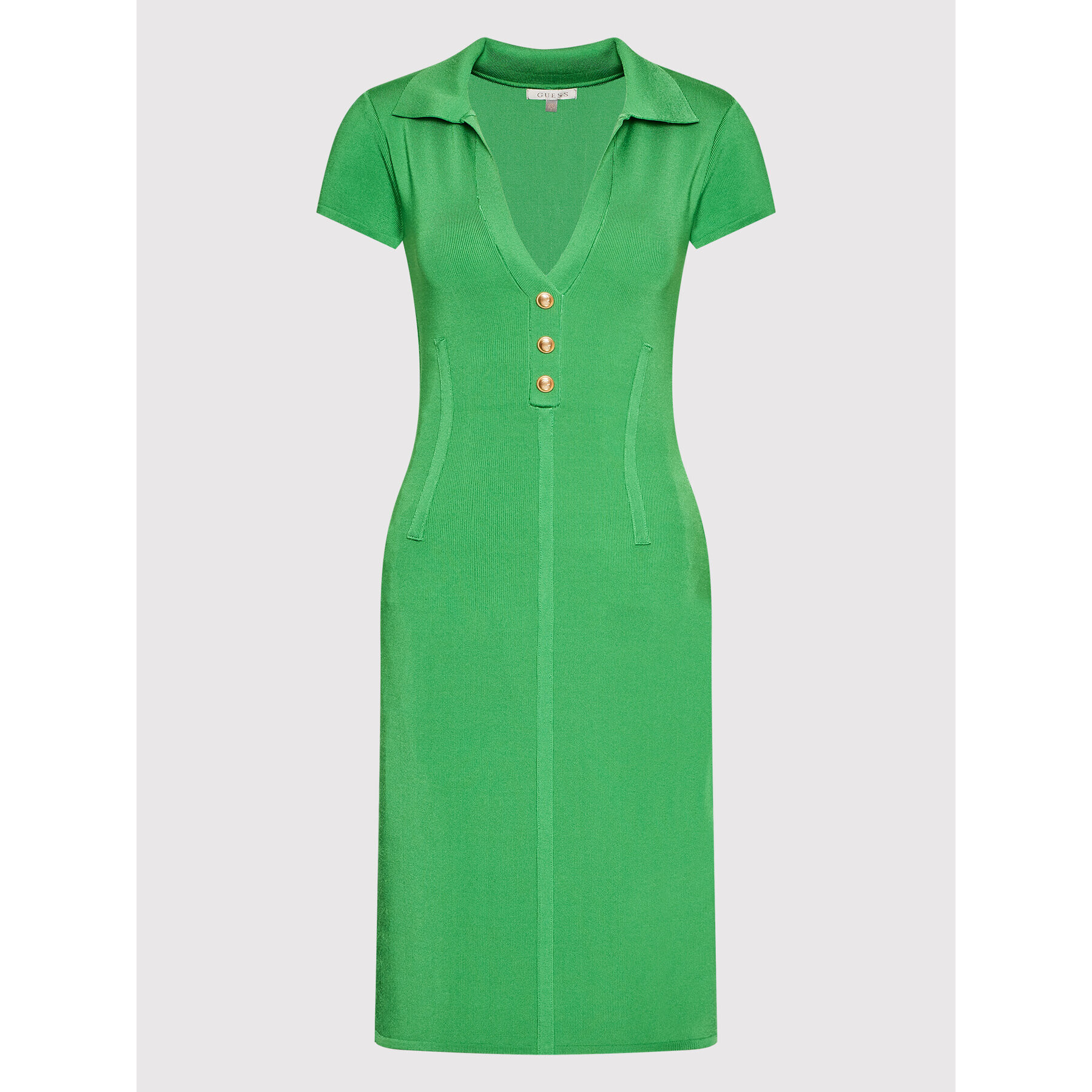 Guess Rochie de zi W2YK10 Z2XY0 Verde Slim Fit - Pled.ro