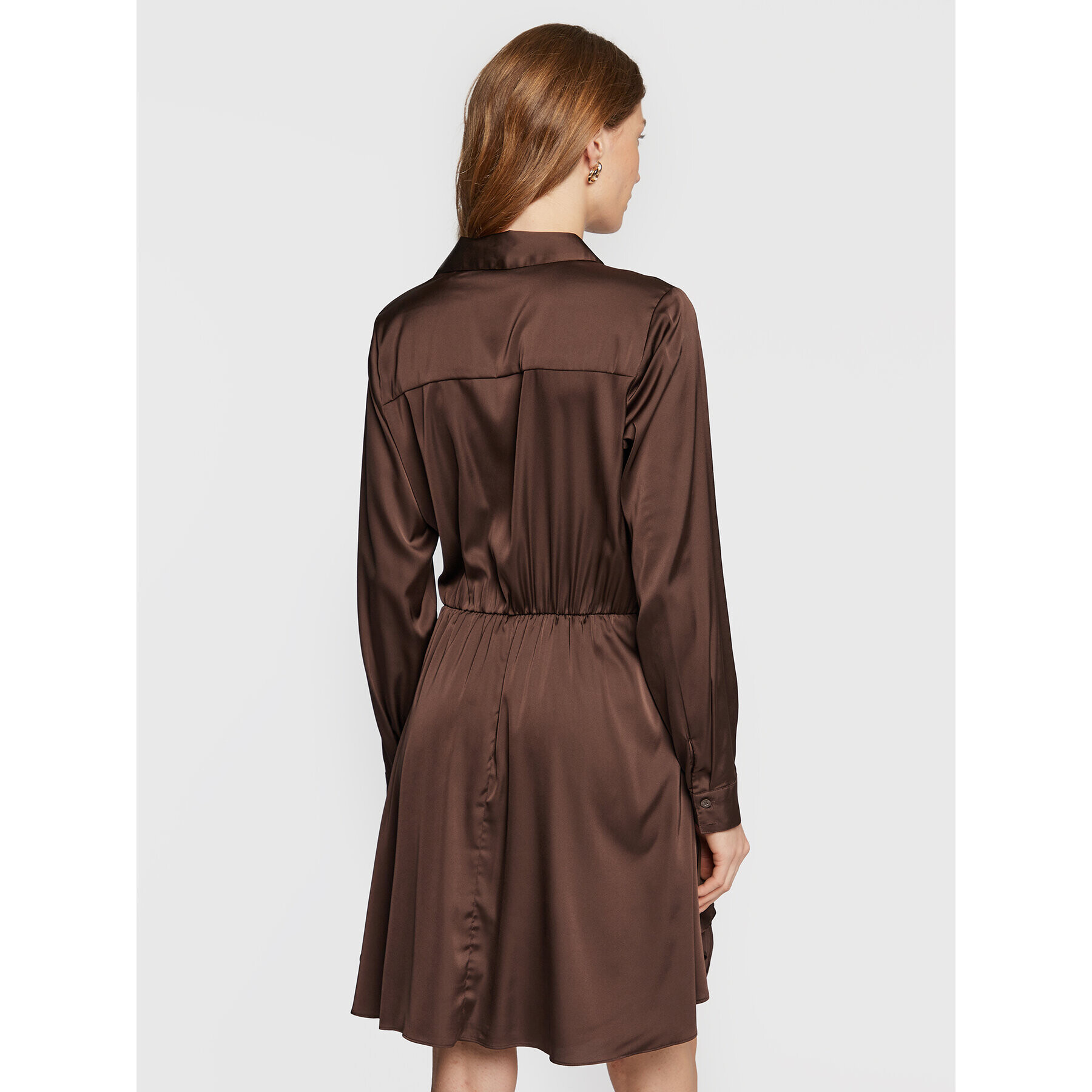 Guess Rochie tip cămașă Alya W2BK83 WF1T2 Maro Regular Fit - Pled.ro