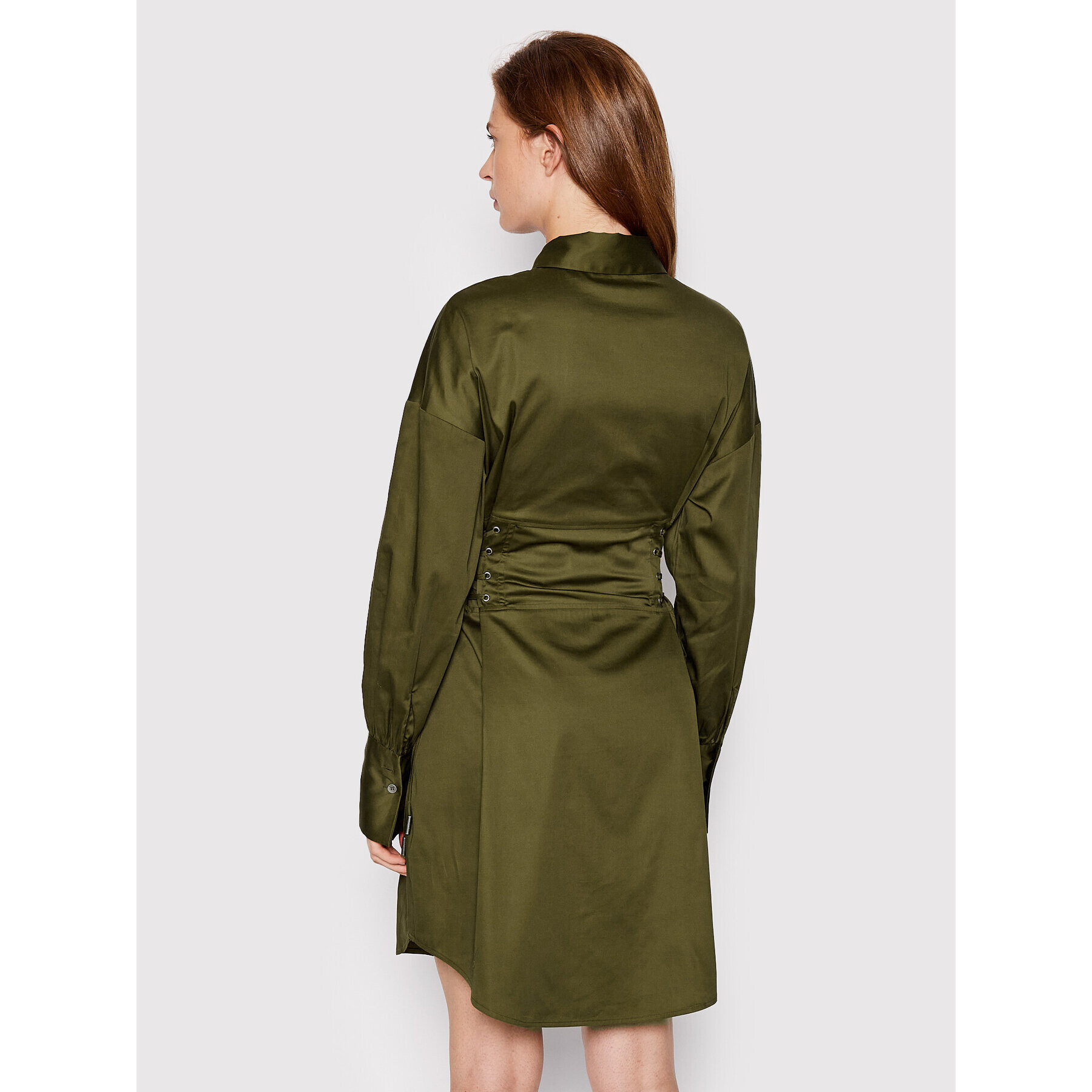 Guess Rochie tip cămașă Celie W2YK84 WE2Q0 Verde Regular Fit - Pled.ro