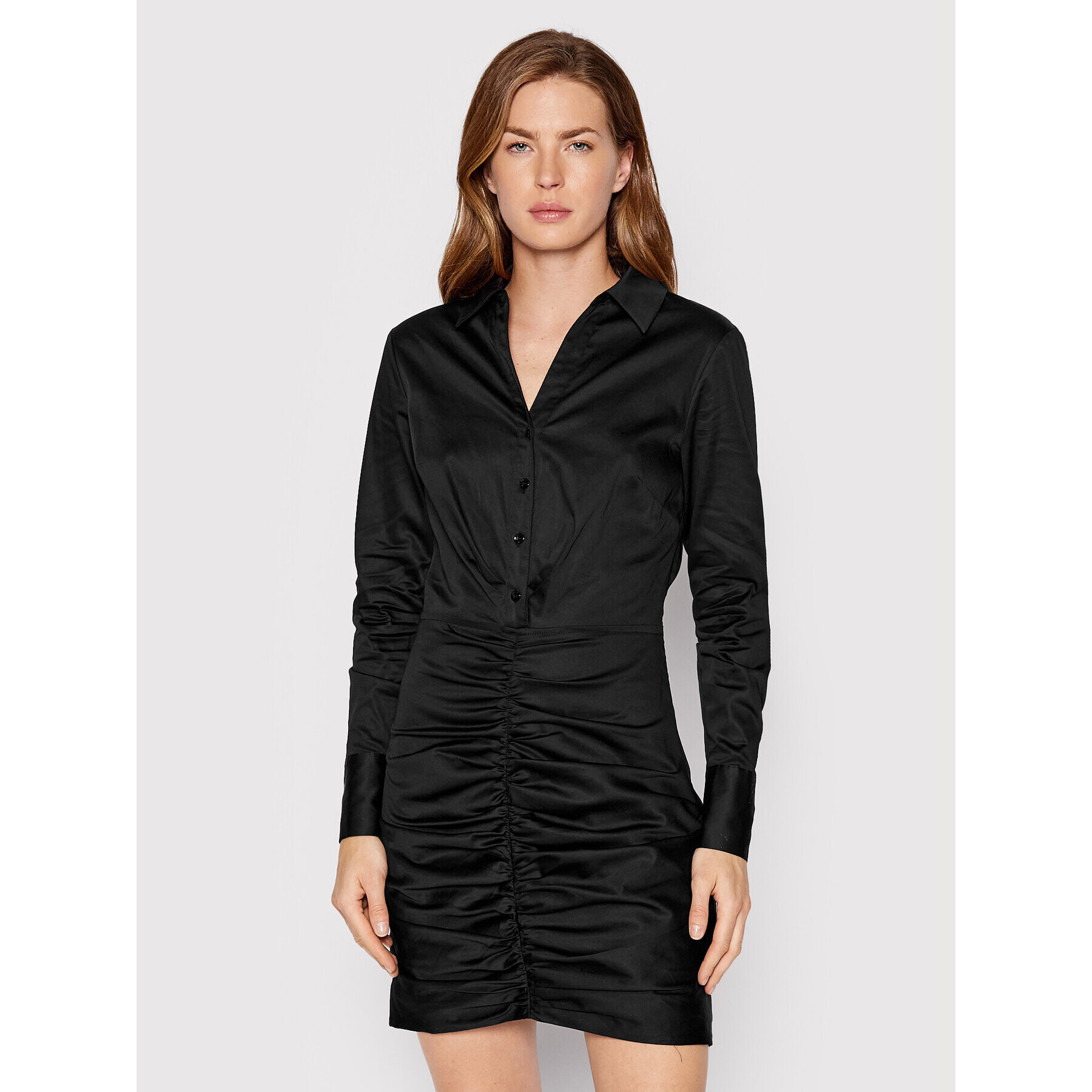 Guess Rochie tip cămașă Dominique W2YK84 WE2Q0 Negru Regular Fit - Pled.ro