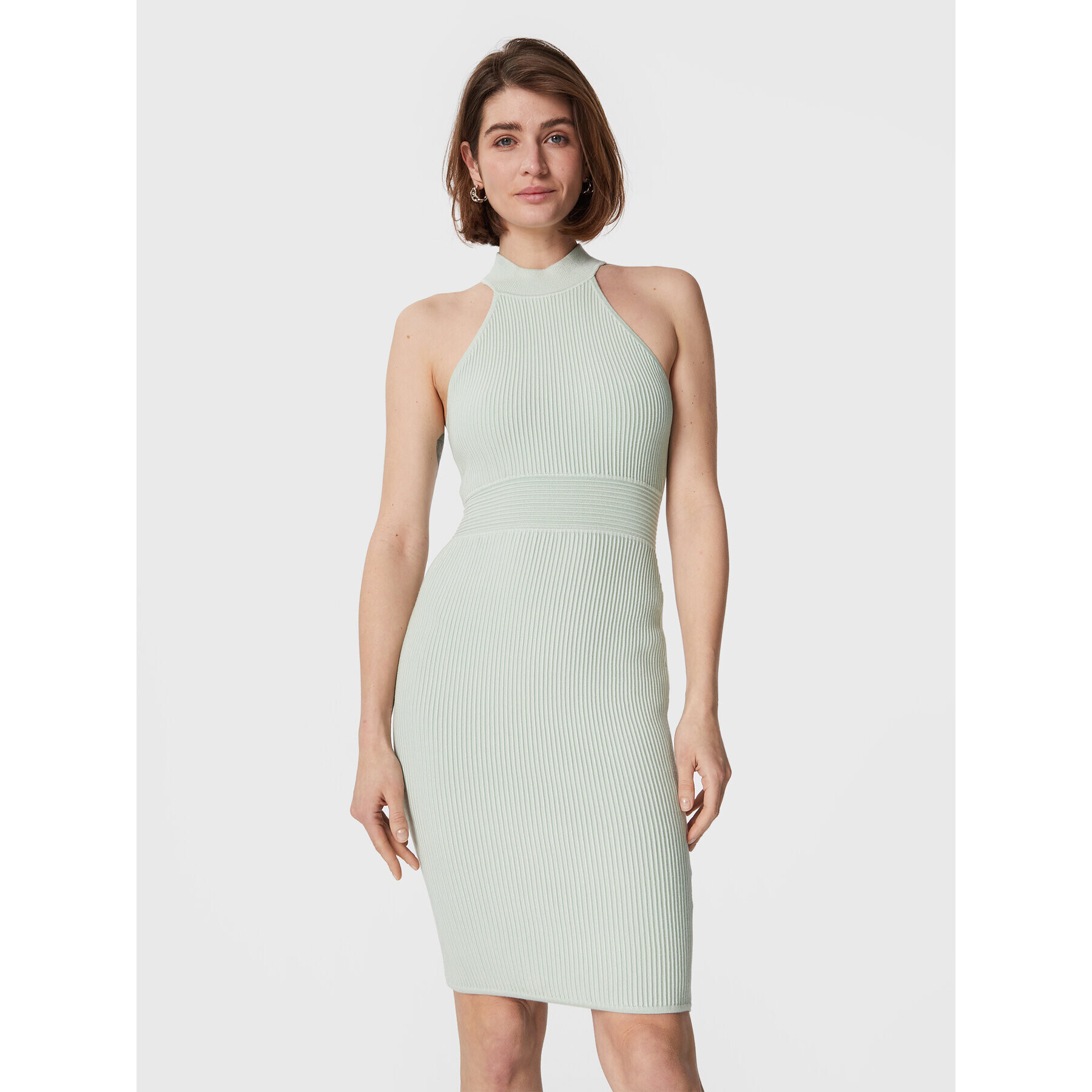 Guess Rochie tricotată Janice W3RK28 Z2YJ2 Verde Slim Fit - Pled.ro