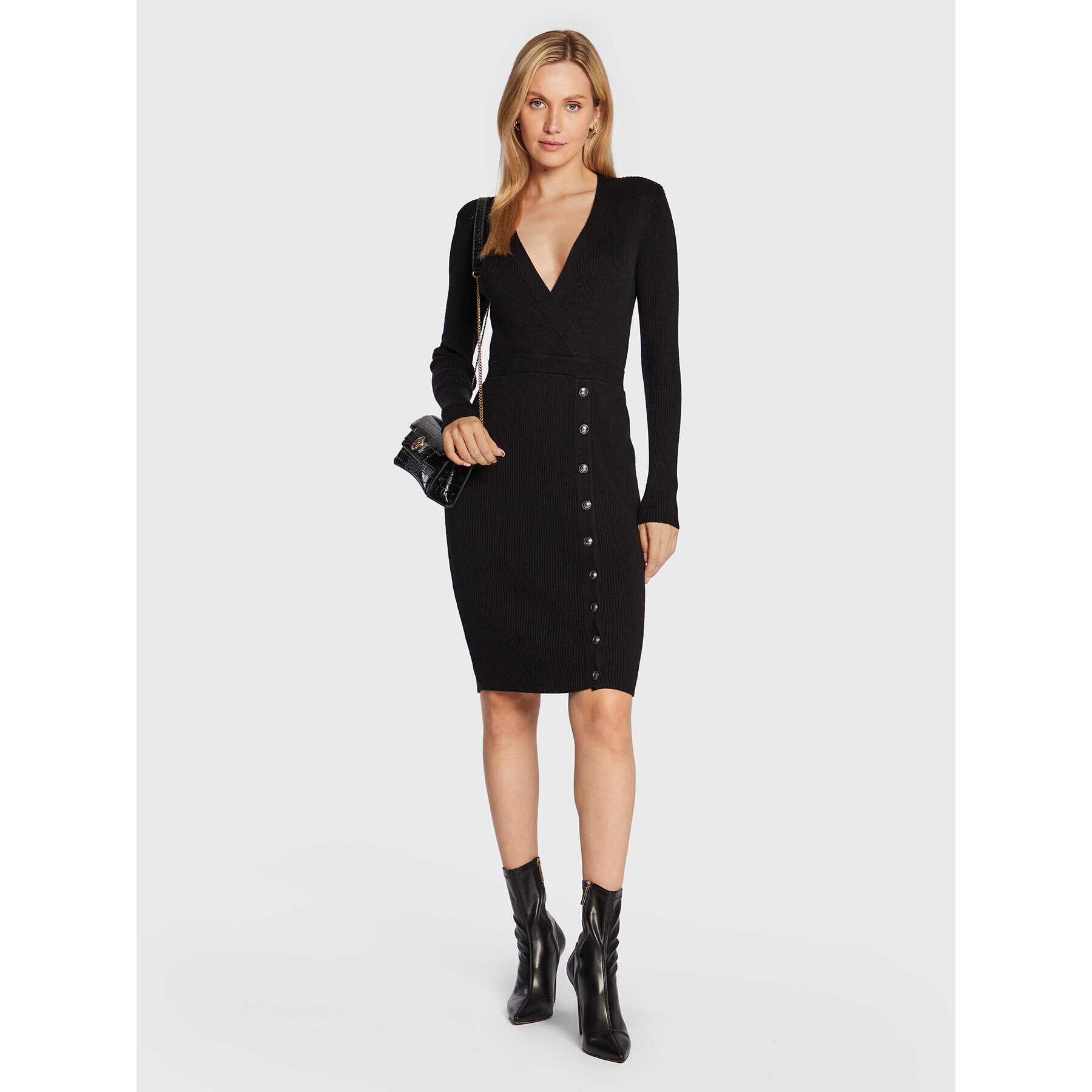 Guess Rochie tricotată Alexandra W2BK39 Z2V42 Negru Slim Fit - Pled.ro