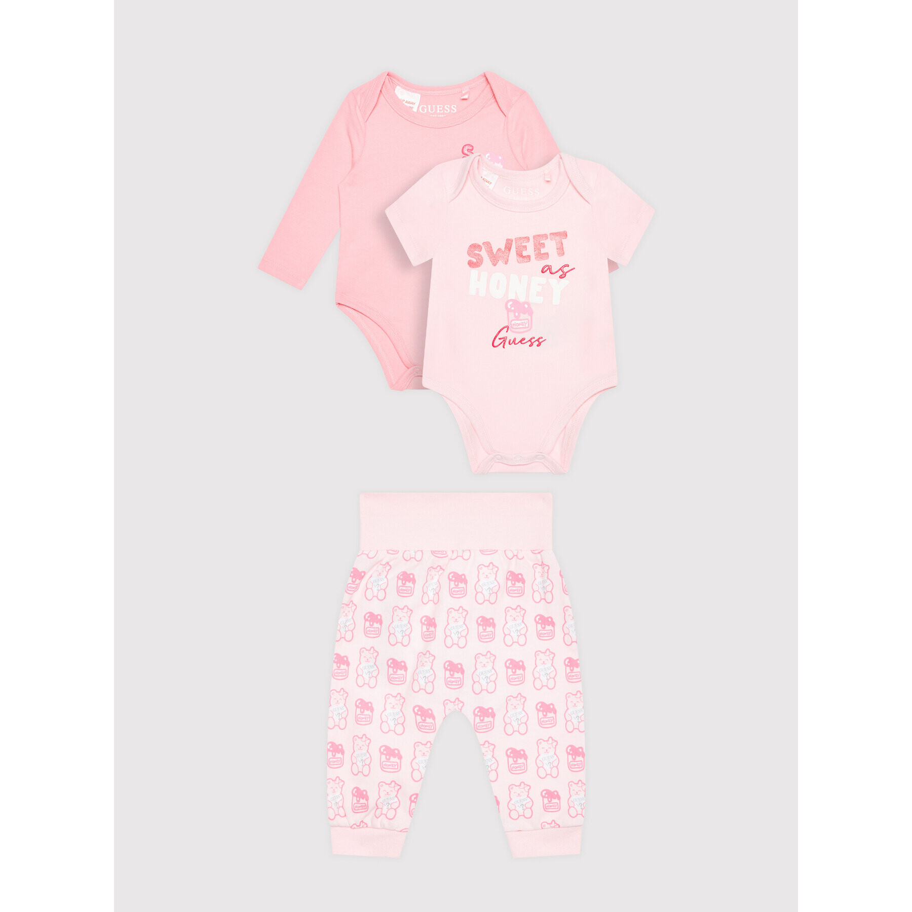 Guess Set 2 perechi body și pantaloni H1YW04 J1311 Roz Regular Fit - Pled.ro