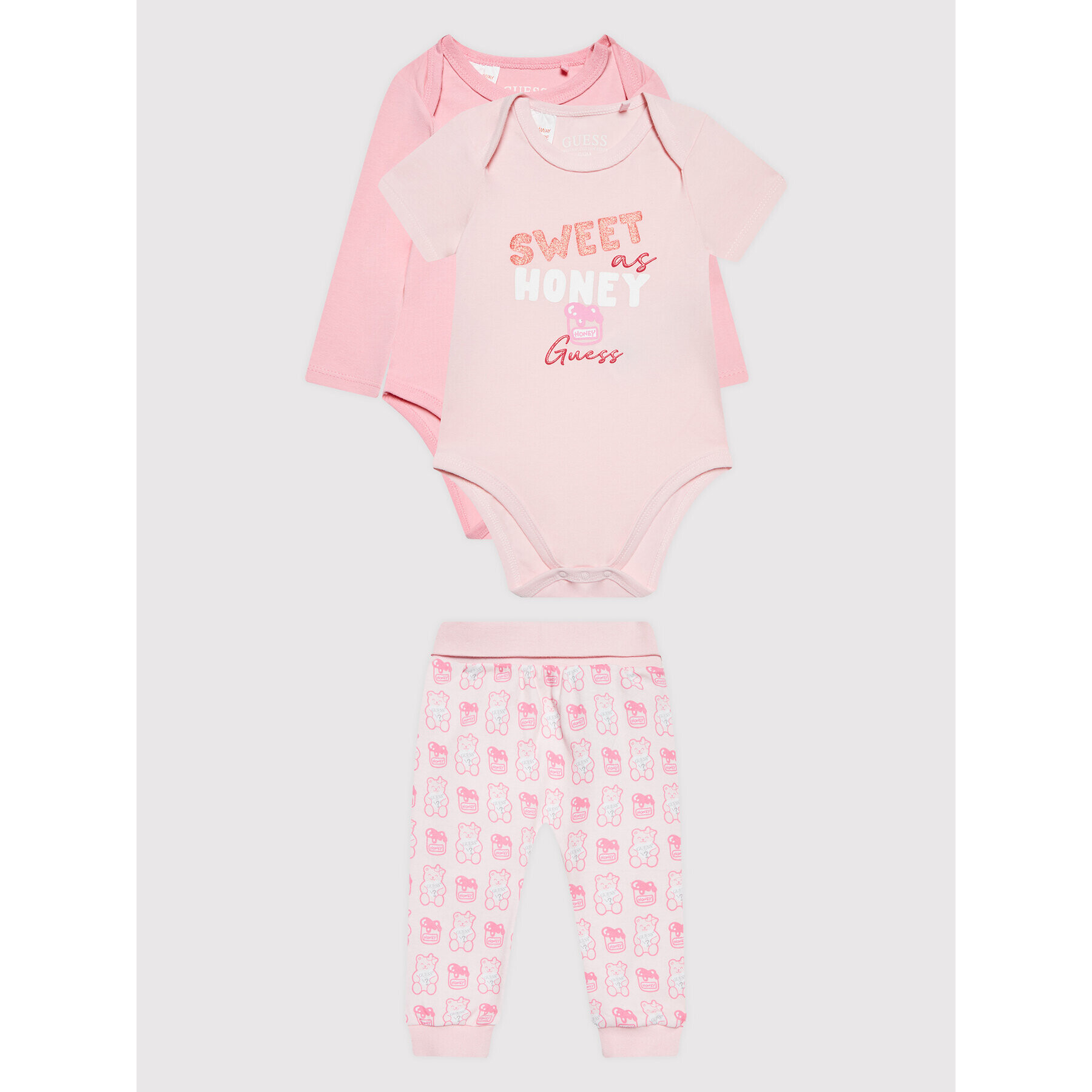 Guess Set 2 perechi body și pantaloni H2YW07 J1313 Roz Regular Fit - Pled.ro