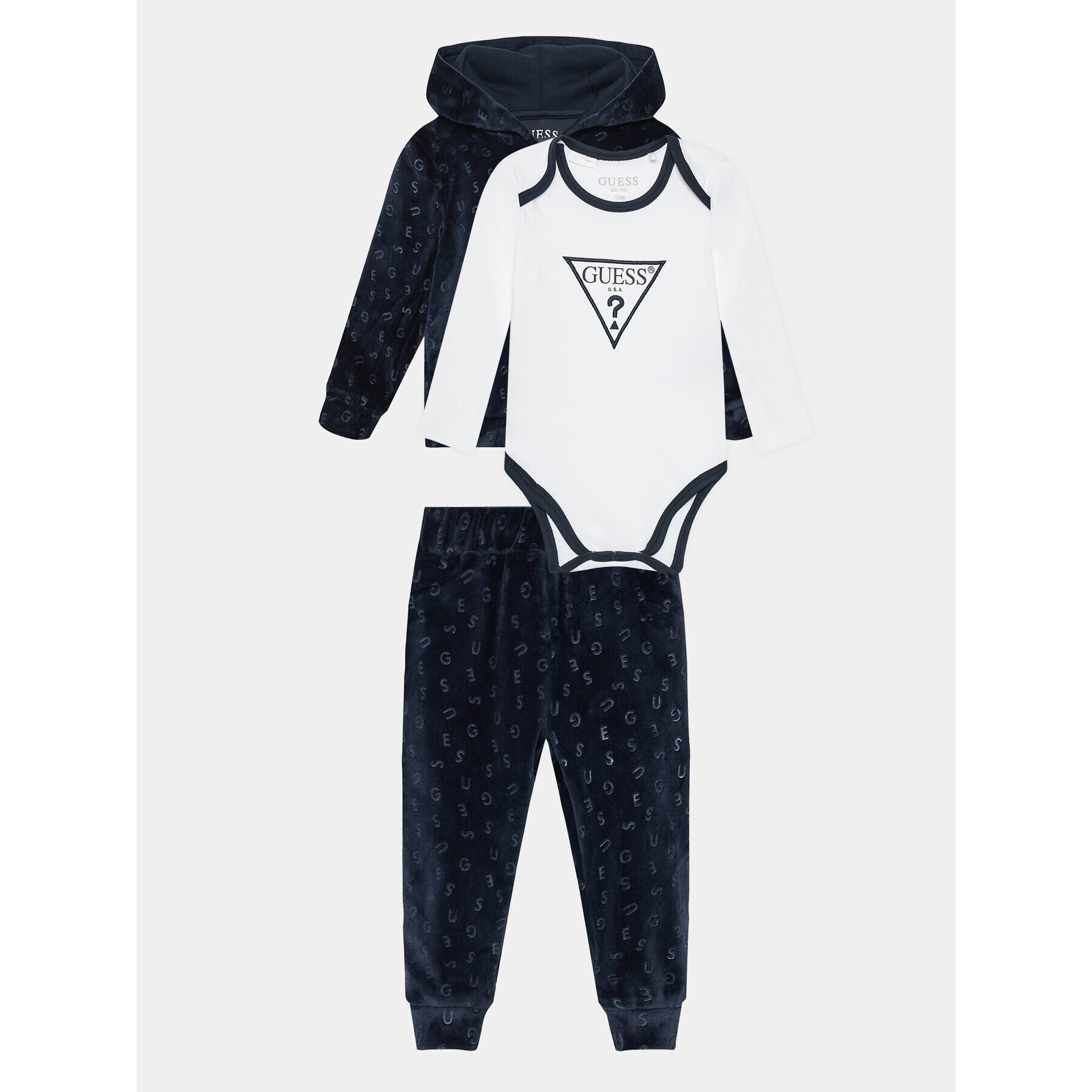 Guess Set bluză body și pantaloni de trening H3BW01 KA2X0 Bleumarin Regular Fit - Pled.ro