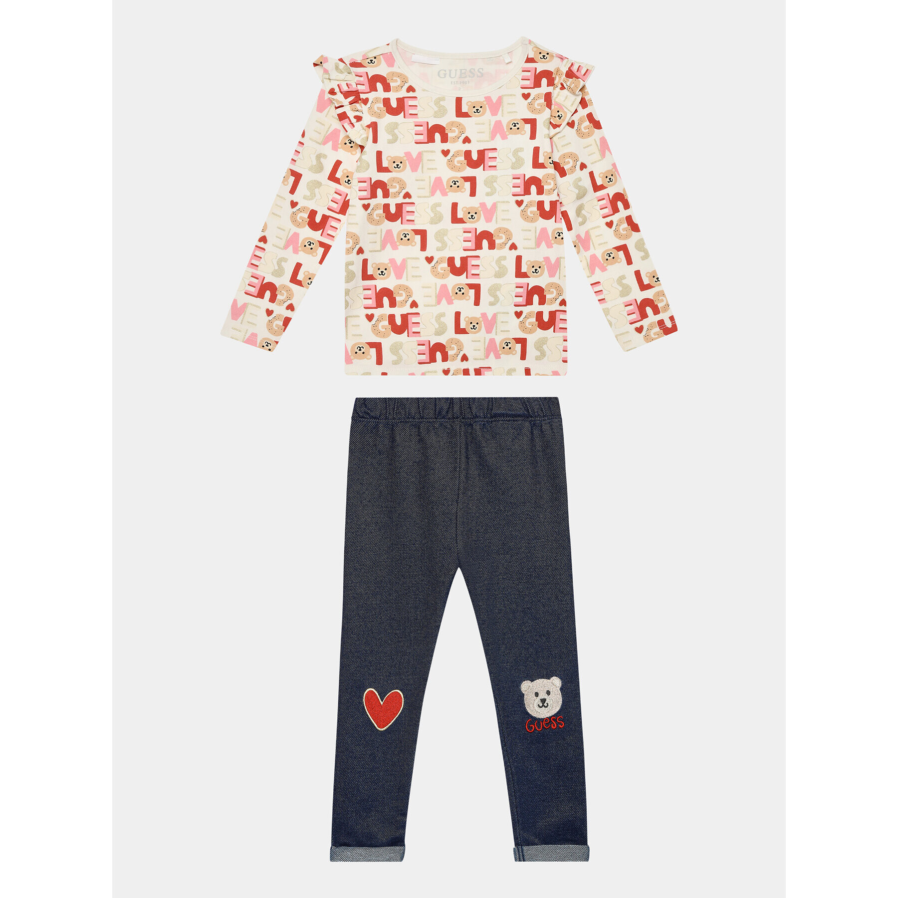 Guess Set bluză și leggings K3BG01 J1311 Roșu Regular Fit - Pled.ro