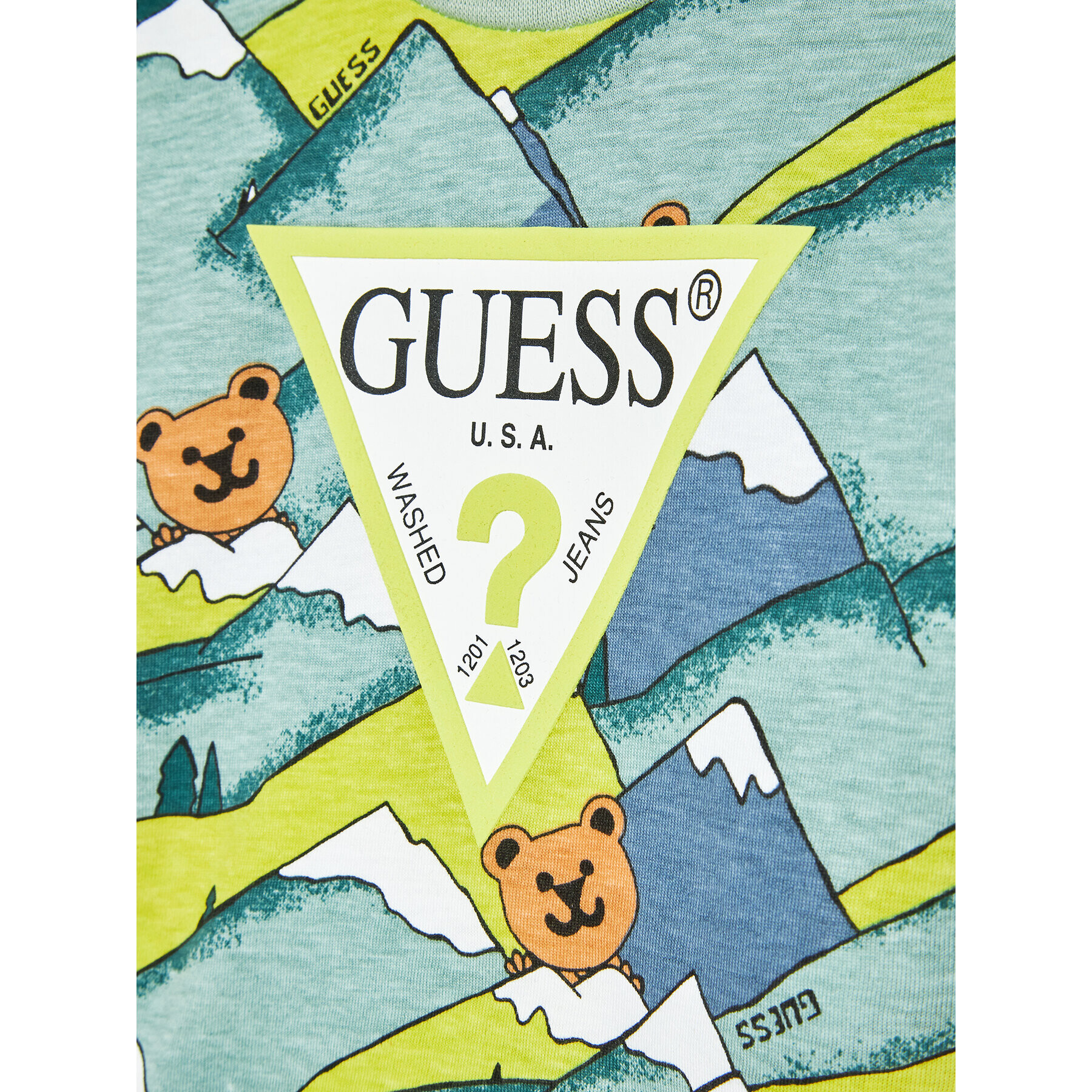 Guess Set bluză și pantalon I2YG01 K5M20 Verde Regular Fit - Pled.ro